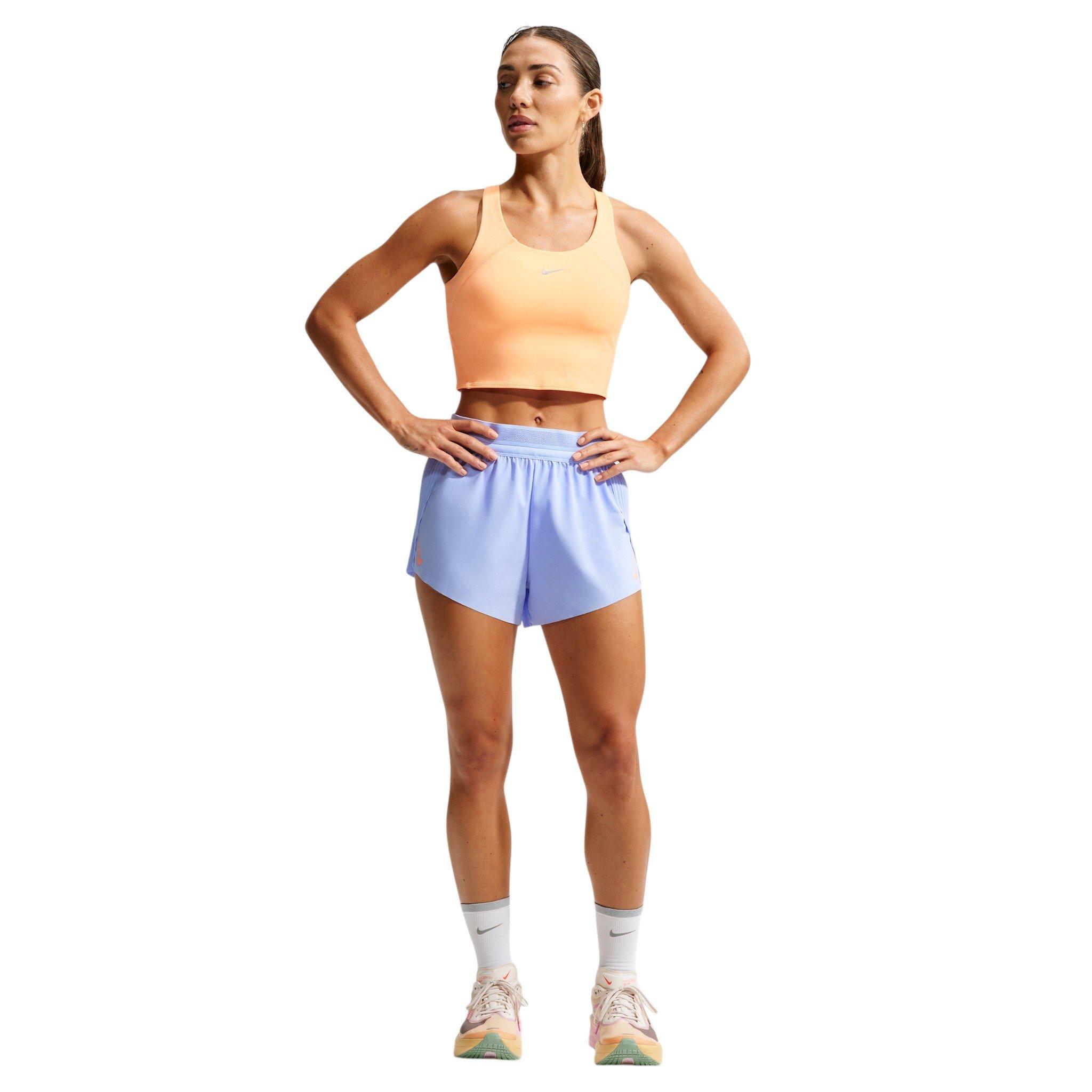 Nike Women's AeroSwift Dri-FIT ADV Mid-Rise 3" Brief-Lined Running Shorts - Light Blue/Black - LIGHT BLUE/BLACK Thumbnail View 5