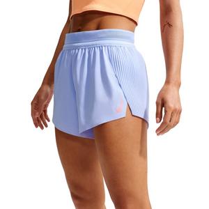 Nike Women's AeroSwift Dri-FIT ADV Mid-Rise 3" Brief-Lined Running Shorts - Light Blue/Black - LIGHT BLUE/BLACK