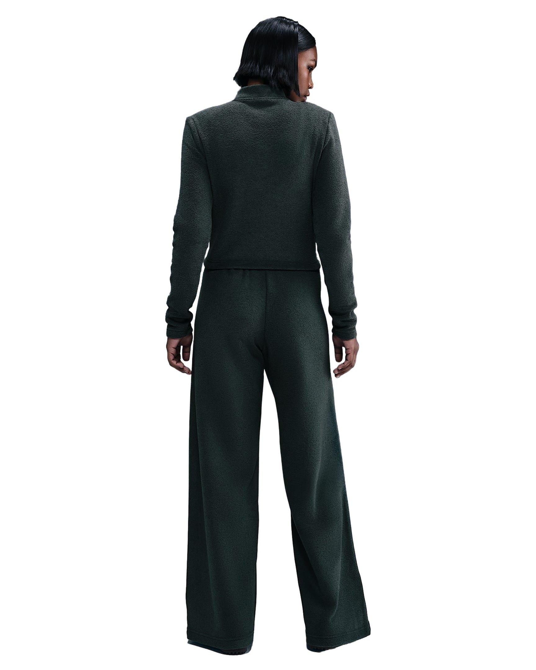 Nike Women's Sportswear Phoenix Plush Slim Long-Sleeve Cozy Fleece 1/2-Zip Top - Seaweed Green - SEAWEED GREEN Thumbnail View 5