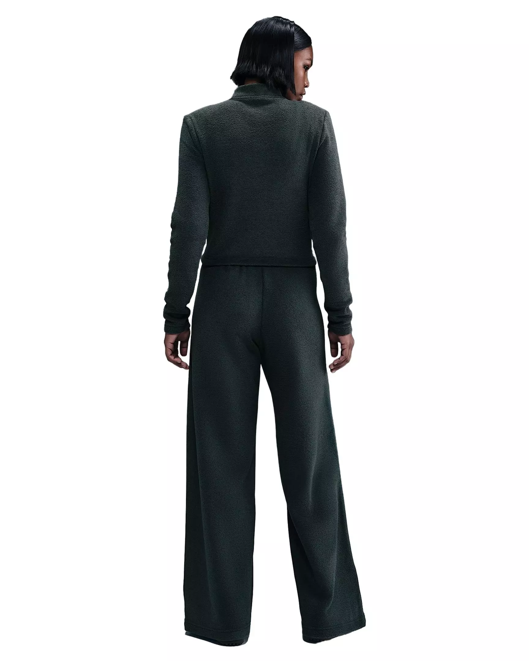 Nike Women's Sportswear Phoenix Plush Slim Long-Sleeve Cozy Fleece 1/2-Zip Top -Seaweed Green - SEAWEED GREEN