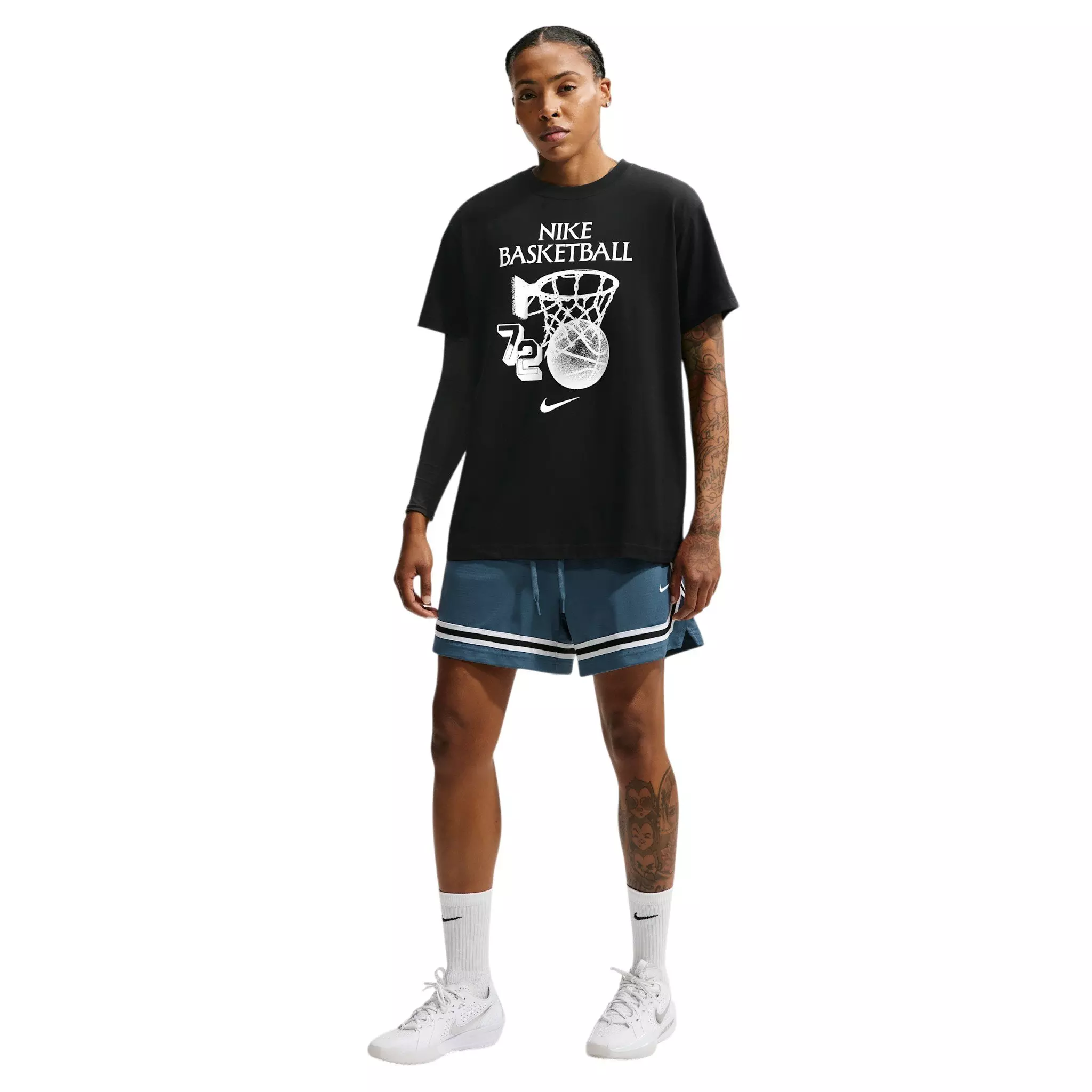 Nike Women's Crossover Dri-FIT 5" Basketball Shorts - Slate Blue/Black - SLATE BLUE/BLACK