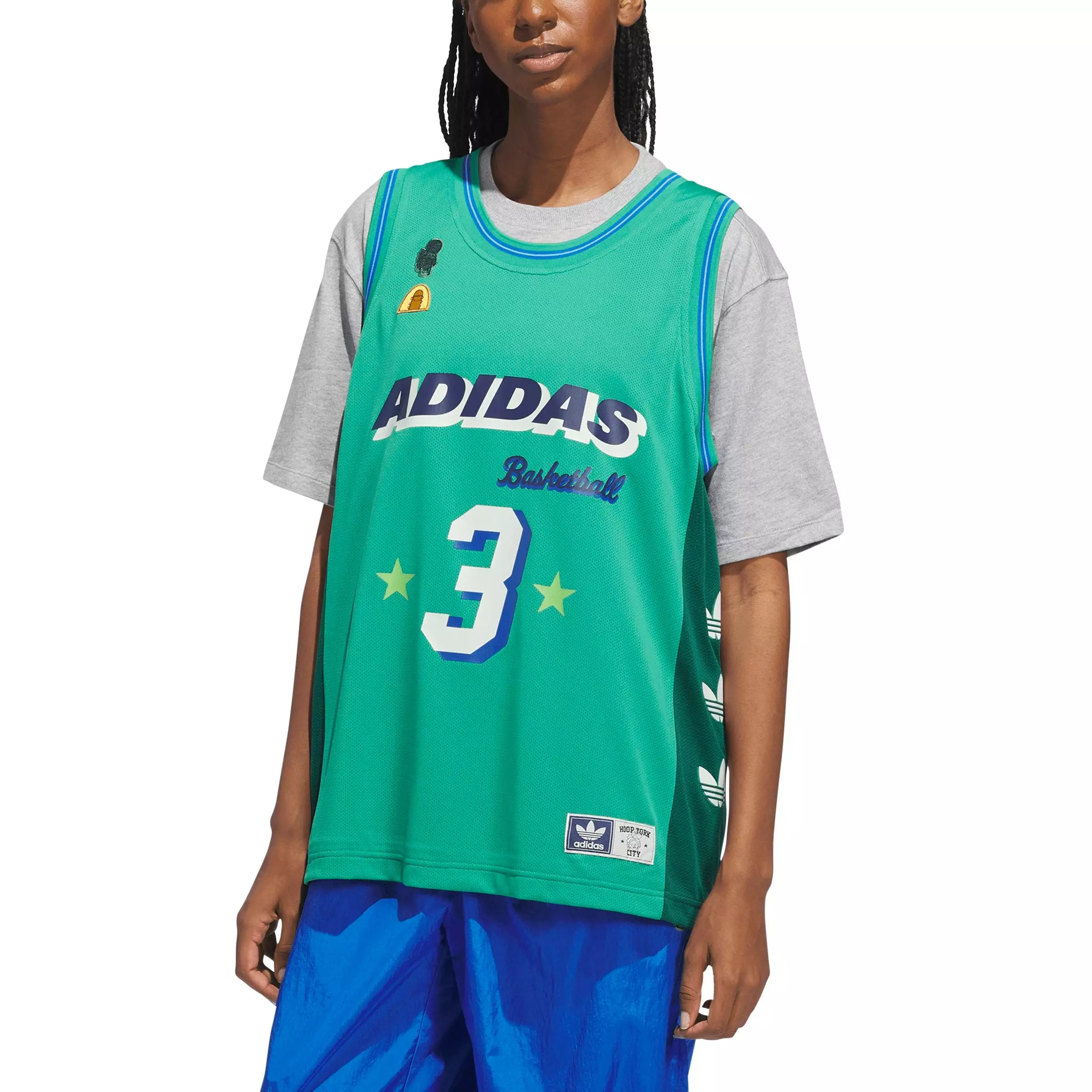 adidas Unisex Hoop York City Basketball Jersey - Green - GREEN