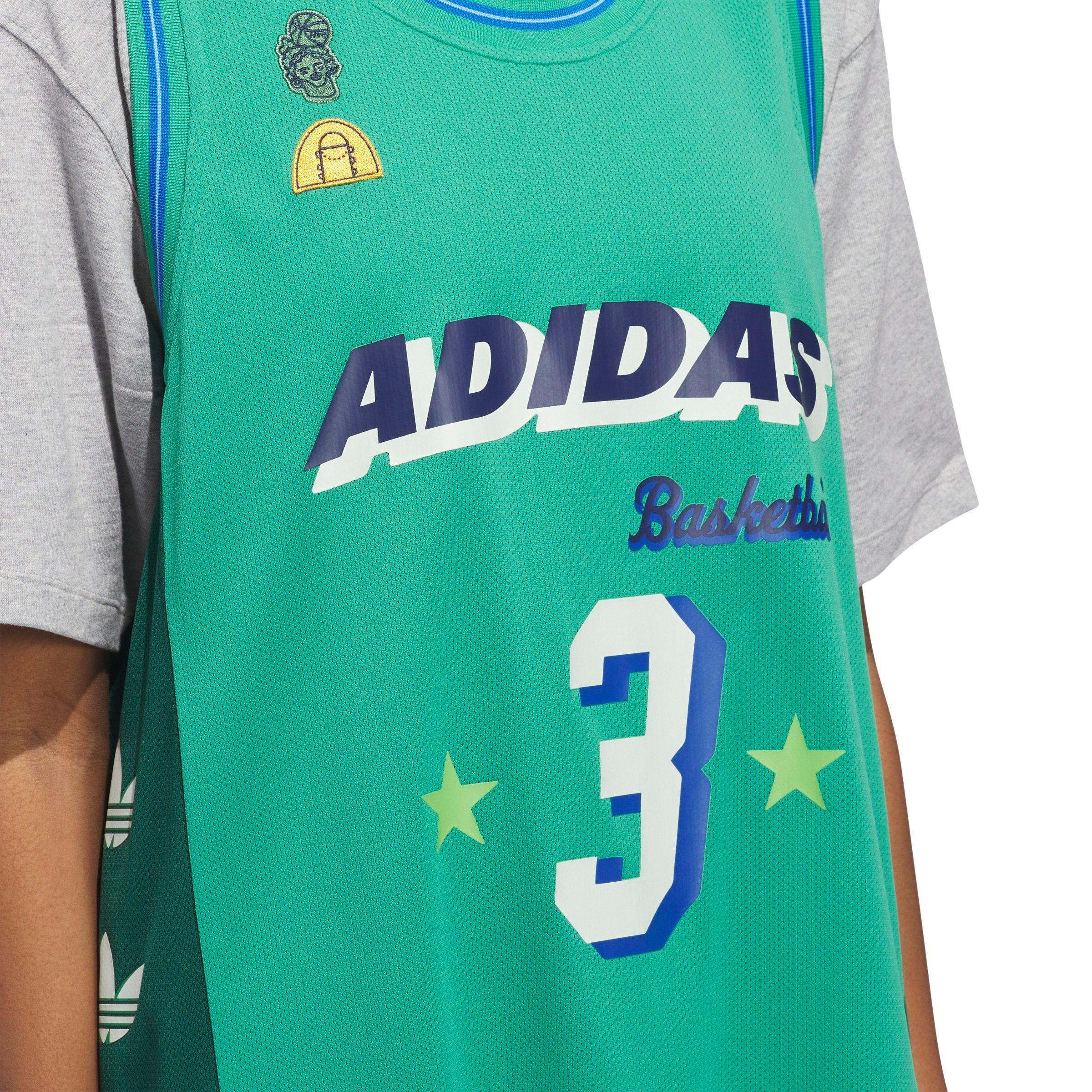 ☆Adidas☆Originals Hoop York City Jersey Green adidas Unisex Hoop York City Basketball Jersey - Green