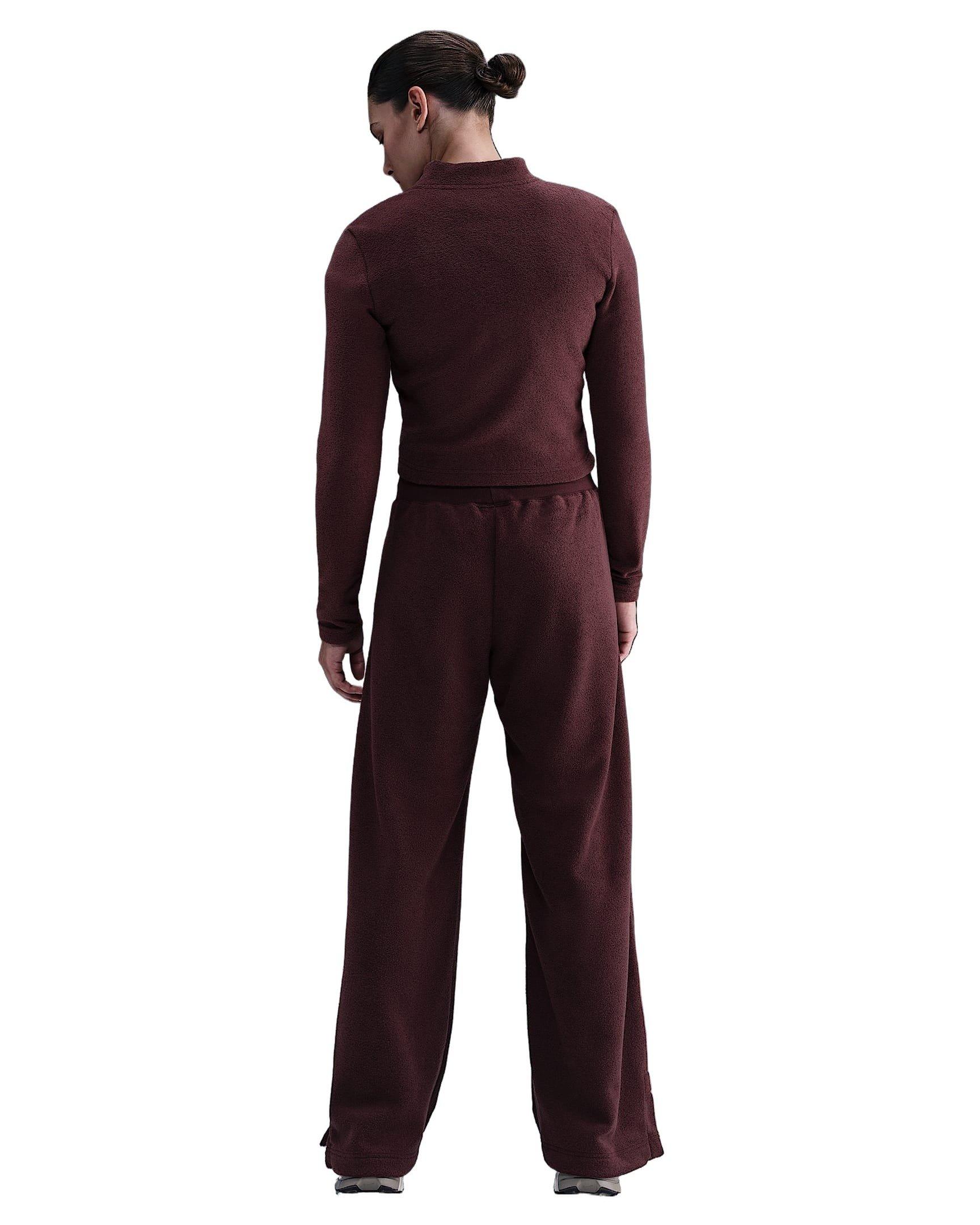 Nike Women's Sportswear Phoenix Plush Slim Long-Sleeve Cozy Fleece 1/2-Zip Top -Burgundy - BURGUNDY Thumbnail View 5