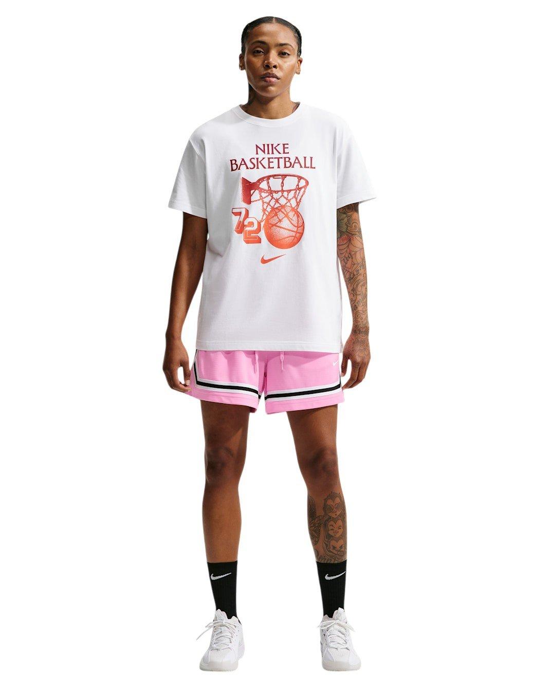 Nike Women's Crossover Dri-FIT 5" Basketball Shorts - Pink/Black - PINK/BLACK Thumbnail View 1