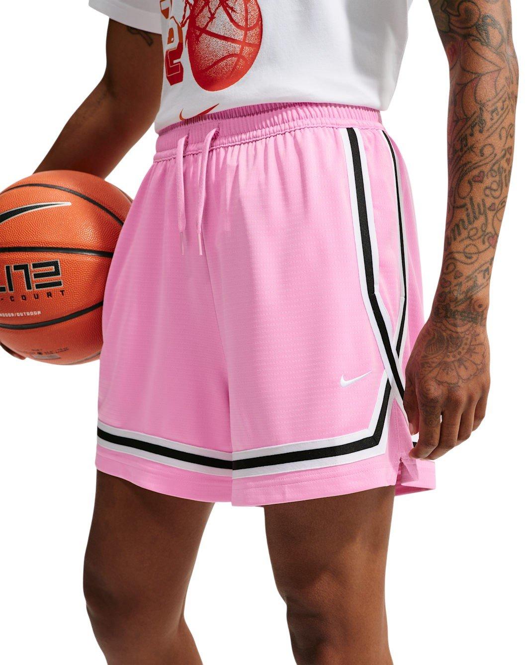 Nike Women's Crossover Dri-FIT 5" Basketball Shorts - Pink/Black - PINK/BLACK Thumbnail View 3