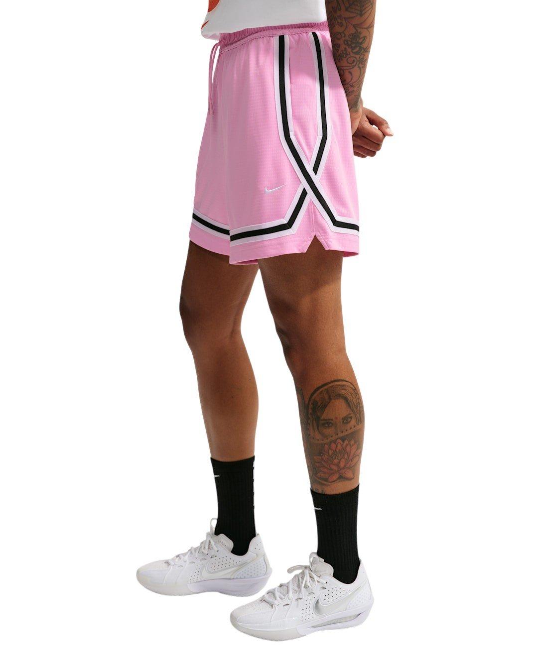 Nike Women's Crossover Dri-FIT 5" Basketball Shorts - Pink/Black - PINK/BLACK Thumbnail View 4