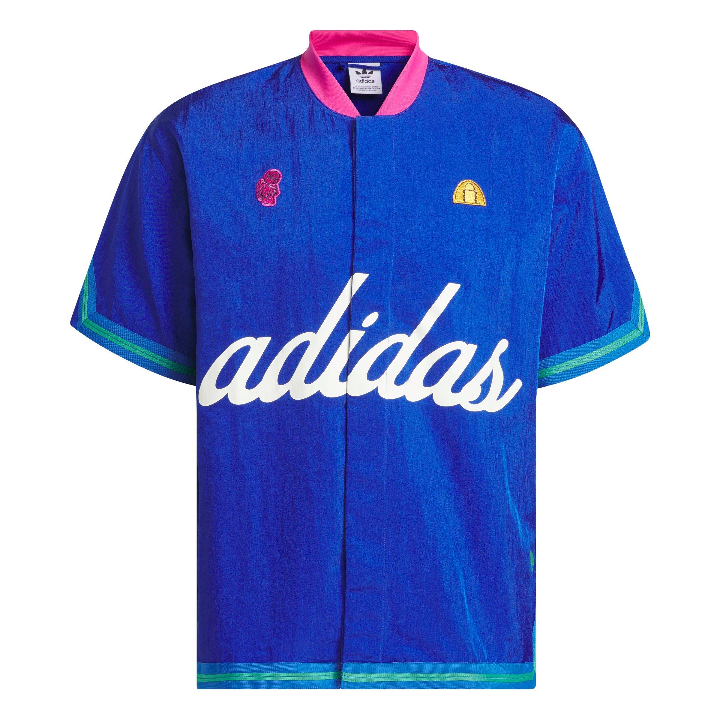 【adidas】ユニセックス◇ HOOP YORK CITY WARM-UP TOP 半袖 adidas Unisex Hoop York City Short Sleeve Warm-Up Top - Blue