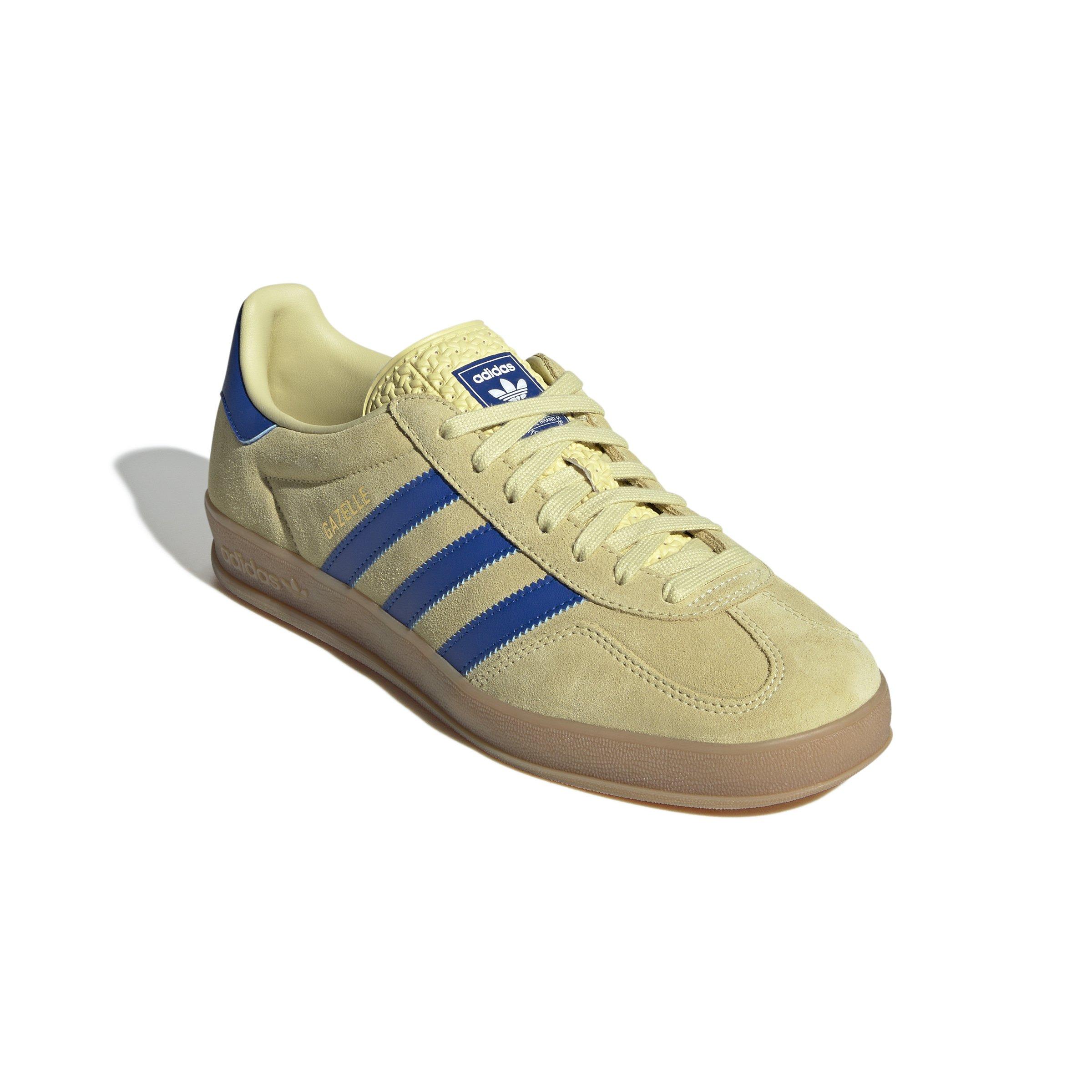 adidas Originals Gazelle "Powder Yellow/Team Royal Blue/Ftwr White" Men's Shoe - YELLOW/ROYAL/WHITE Thumbnail View 3