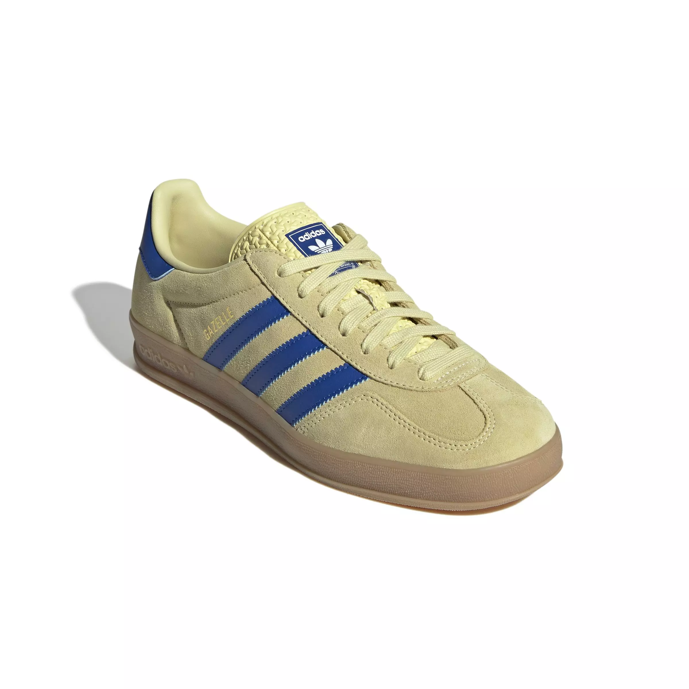 adidas Originals Gazelle "Powder Yellow/Team Royal Blue/Ftwr White" Men's Shoe - YELLOW/ROYAL/WHITE