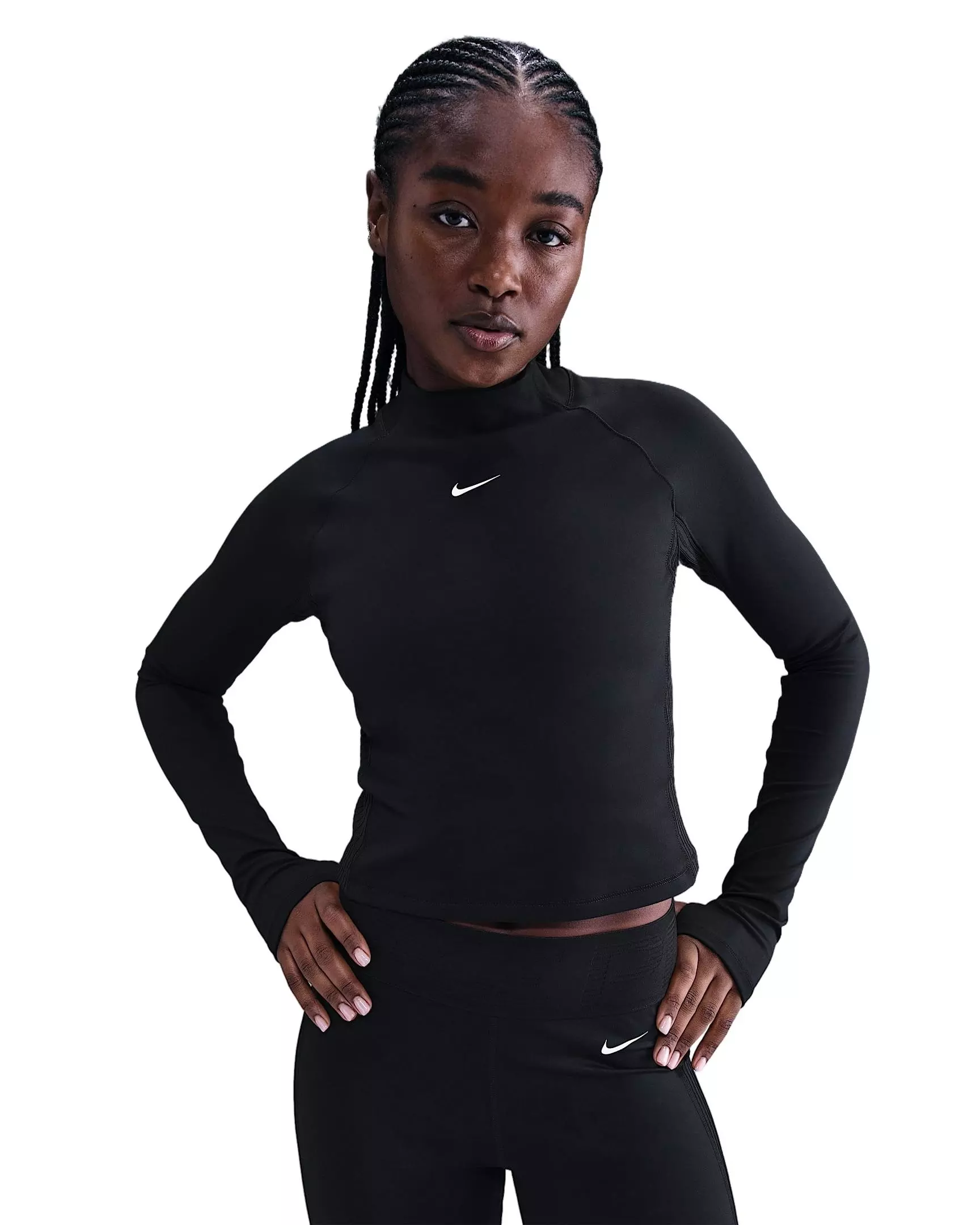 Nike Women's Pro Dri-FIT Long-Sleeve Top - Black - BLACK
