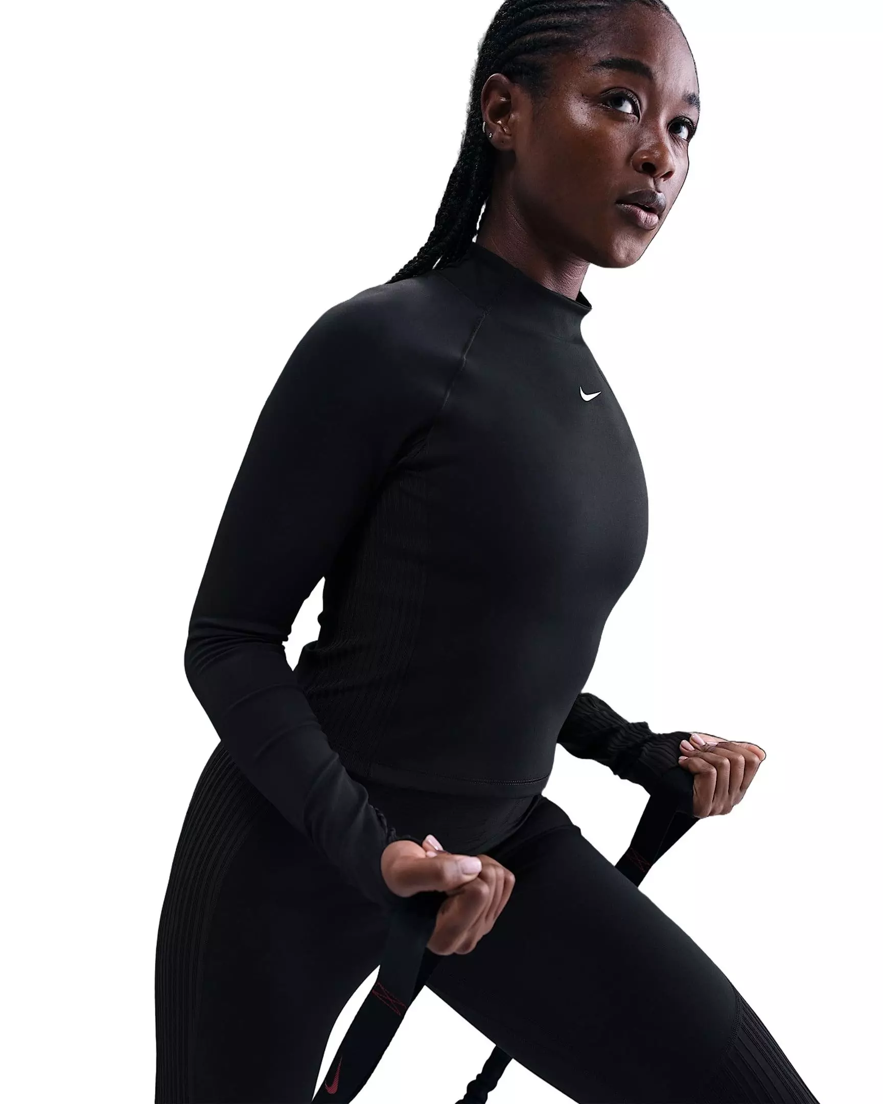 Nike Women's Pro Dri-FIT Long-Sleeve Top -Black - BLACK