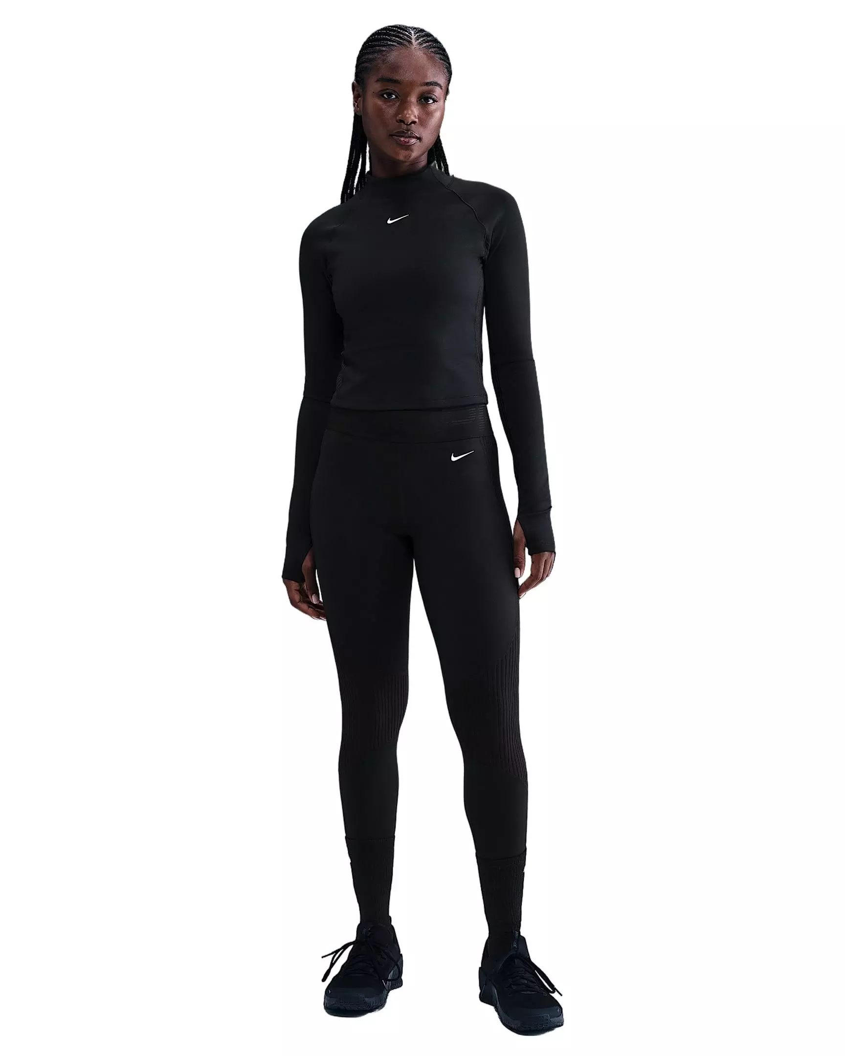 Nike Women's Pro Dri-FIT Long-Sleeve Top -Black - BLACK