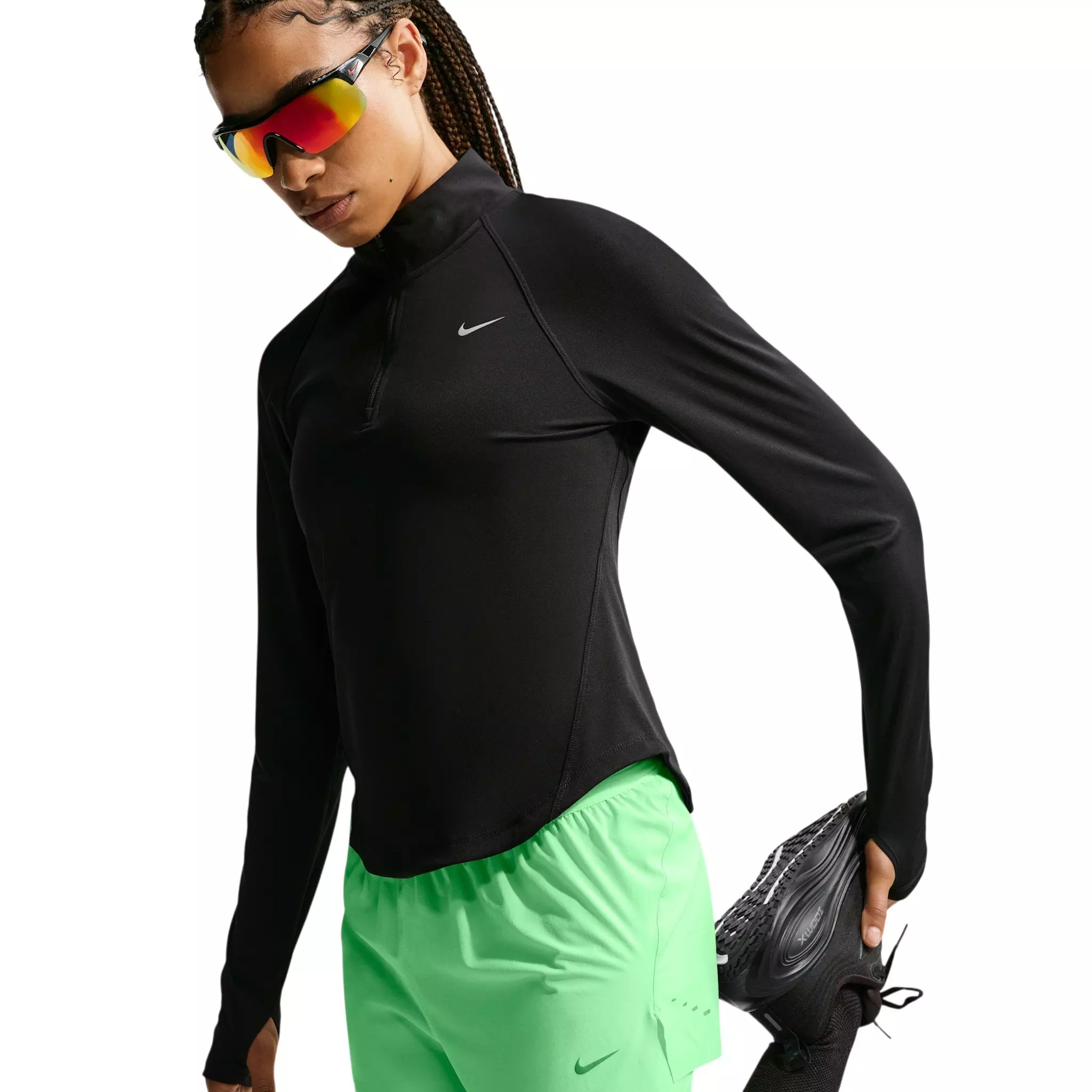 Nike Women's Swift Dri-FIT Mid-Rise 2-in-1 Running Shorts - Green - GREEN