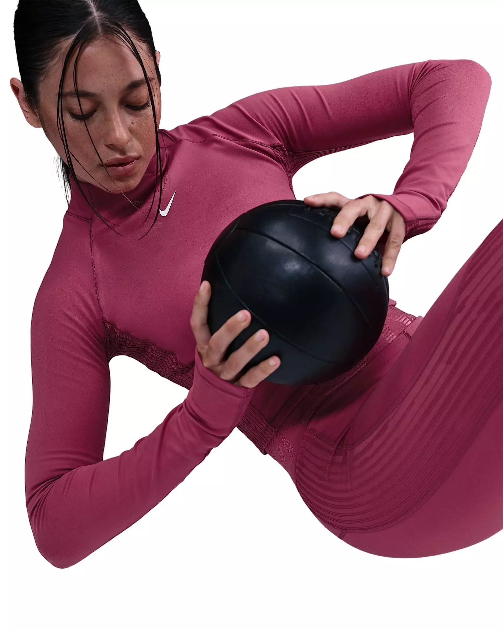 Nike Women's Pro Dri-FIT Long-Sleeve Top -Beet Purple - BEET PURPLE