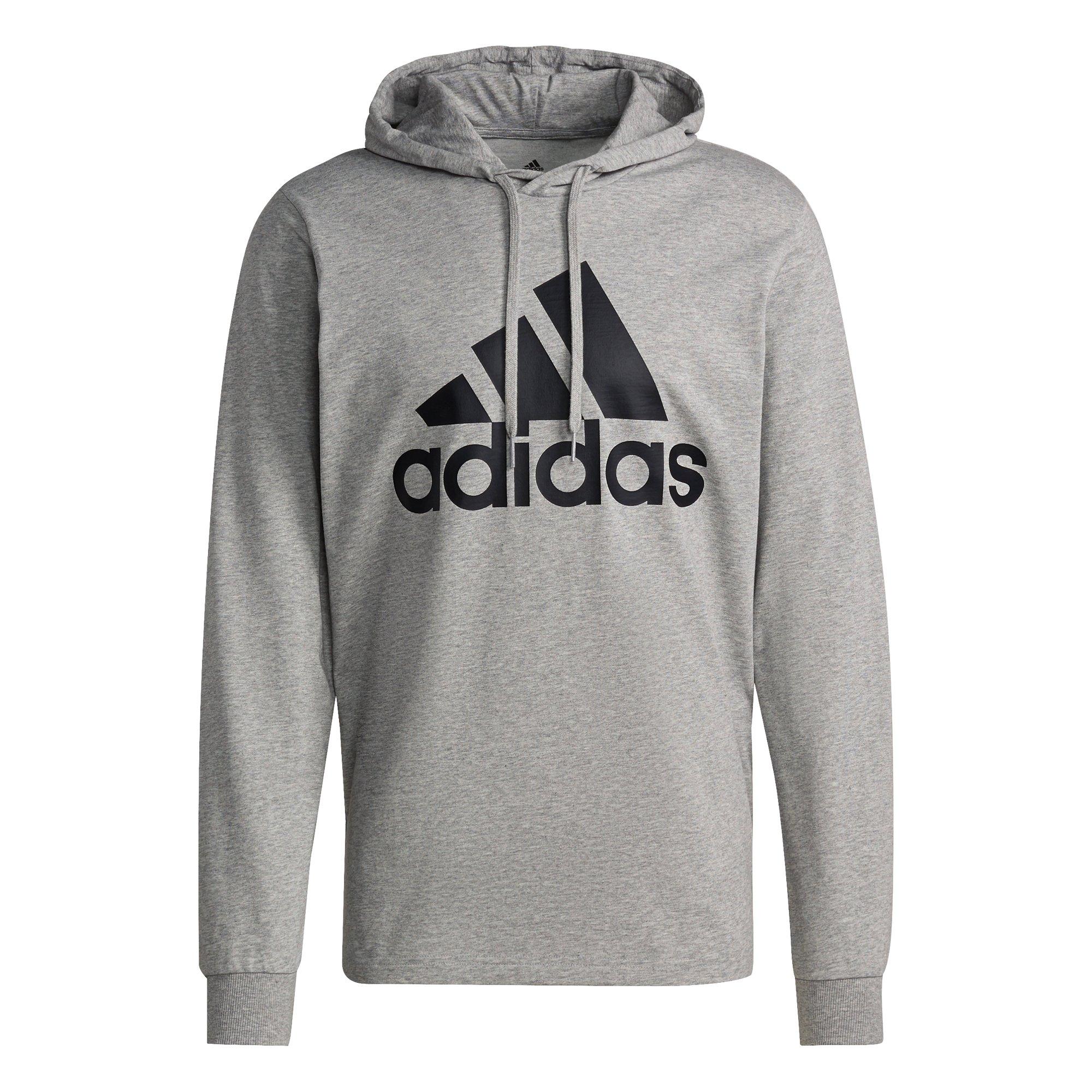 adidas Men's Essentials Logo Grey/Black Hoodie - GREY/BLACK Thumbnail View 7