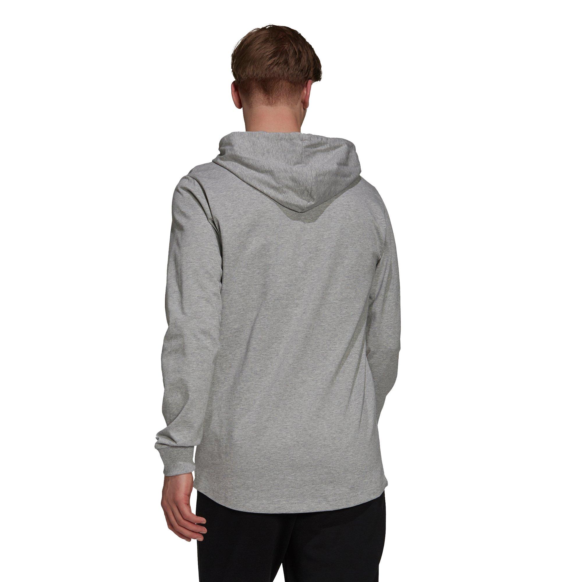 adidas Men's Essentials Logo Grey/Black Hoodie - GREY/BLACK Thumbnail View 2