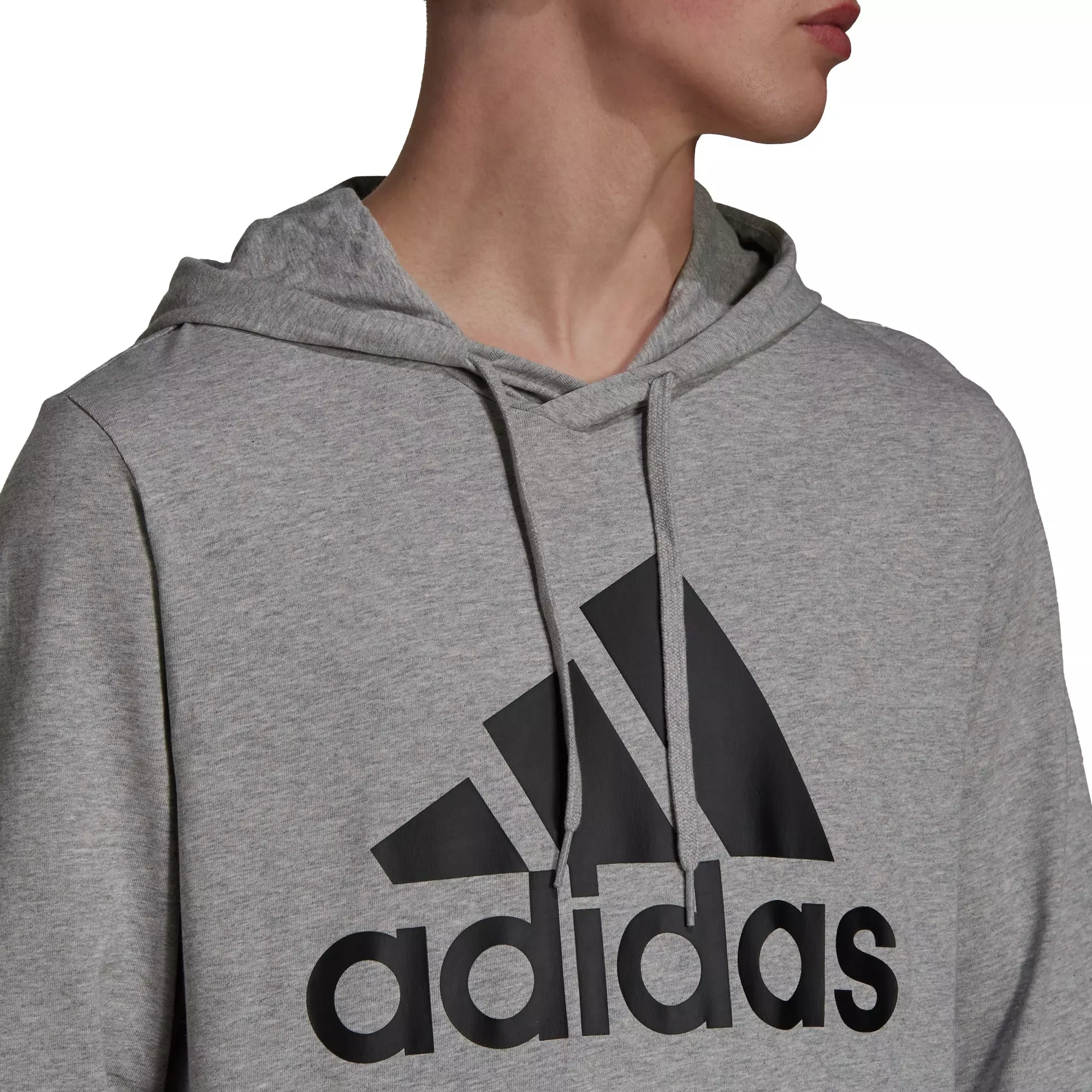 adidas Men's Essentials Logo Grey/Black Hoodie - GREY/BLACK