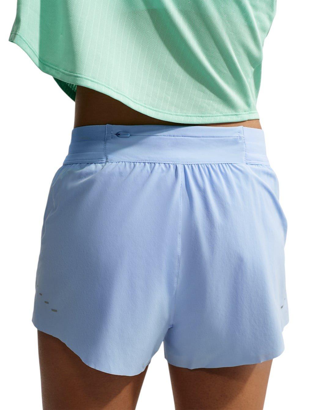 Nike Women's Swift Dri-FIT Mid-Rise 2.5" Brief-Lined Running Shorts - Steel Blue - STEEL BLUE