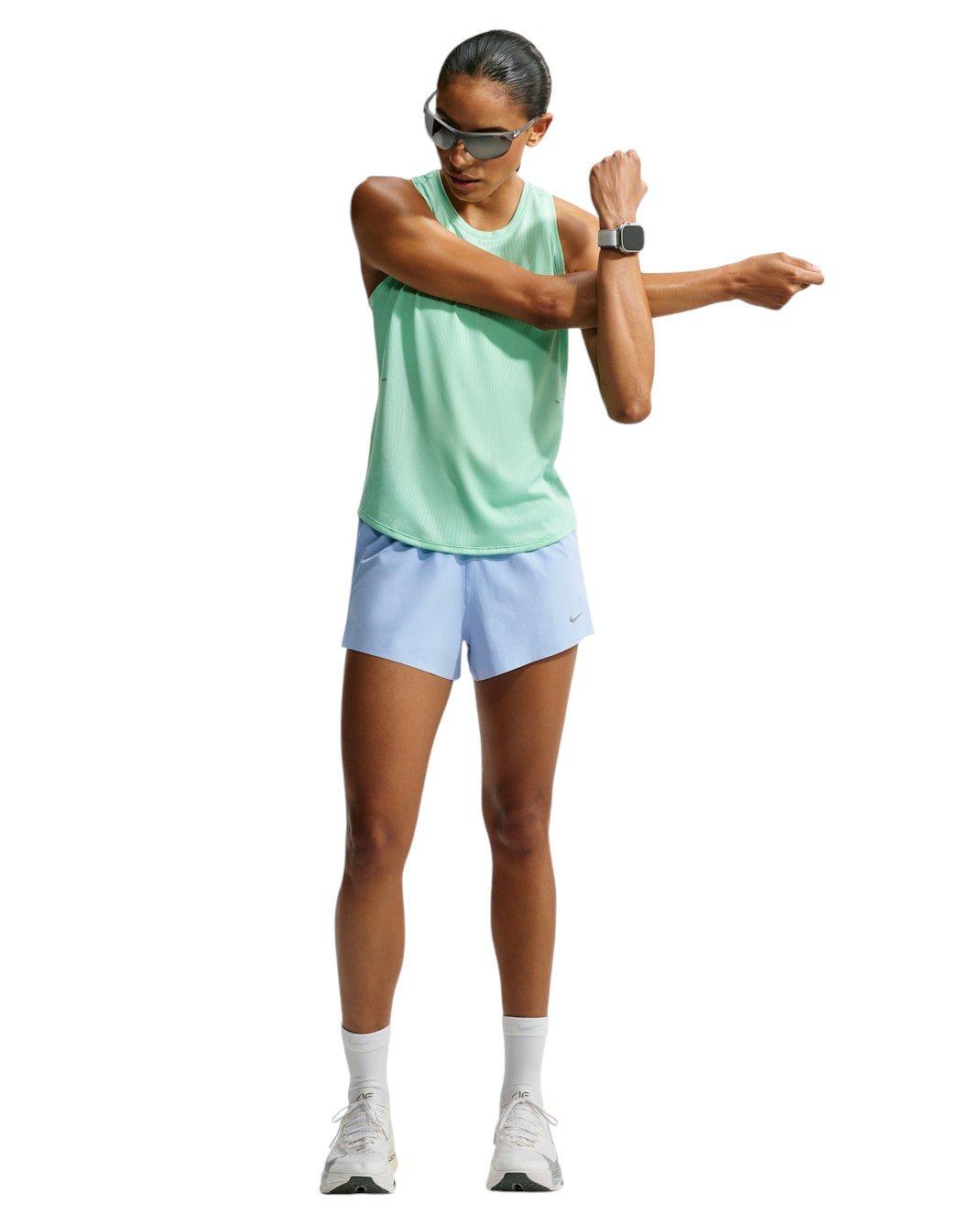 Nike Women's Swift Dri-FIT Mid-Rise 2.5" Brief-Lined Running Shorts - Steel Blue - STEEL BLUE