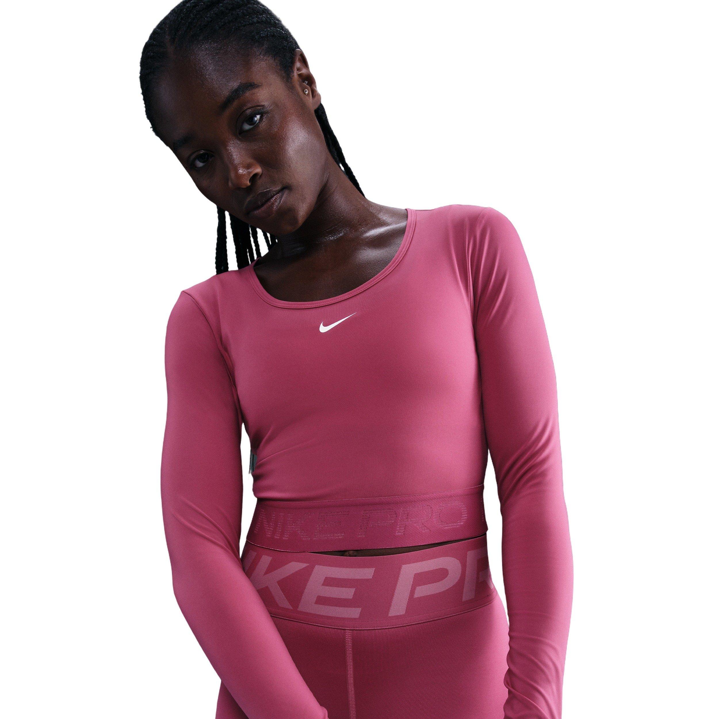 Nike Women's Pro Dri-FIT Cropped Long-Sleeve Top - Beet Purple - BEET PURPLE Thumbnail View 1