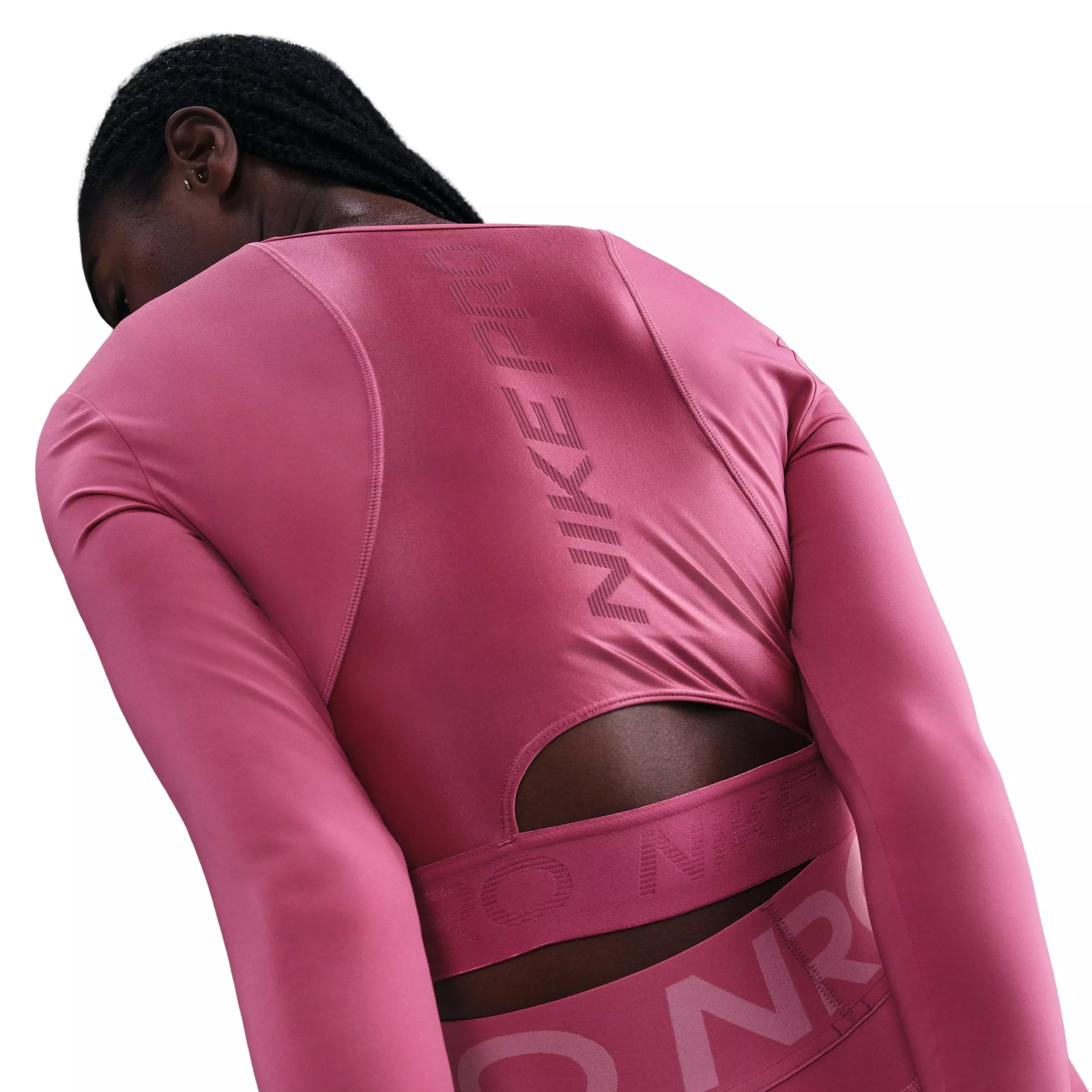 Nike Women's Pro Dri-FIT Cropped Long-Sleeve Top -Beet Purple - BEET PURPLE