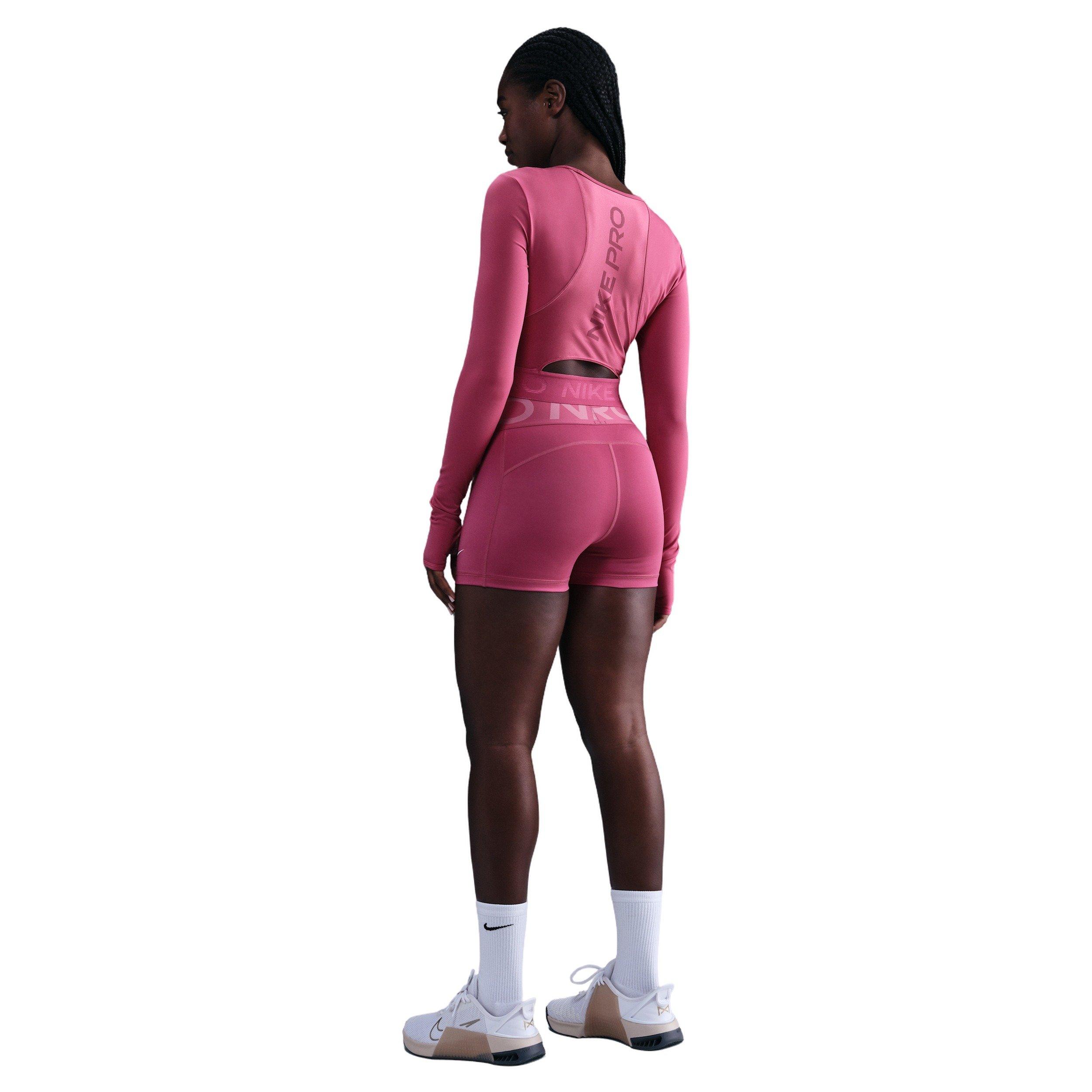 Nike Women's Pro Dri-FIT Cropped Long-Sleeve Top - Beet Purple - BEET PURPLE Thumbnail View 5