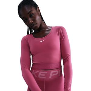 Nike Women's Pro Dri-FIT Cropped Long-Sleeve Top -Beet Purple