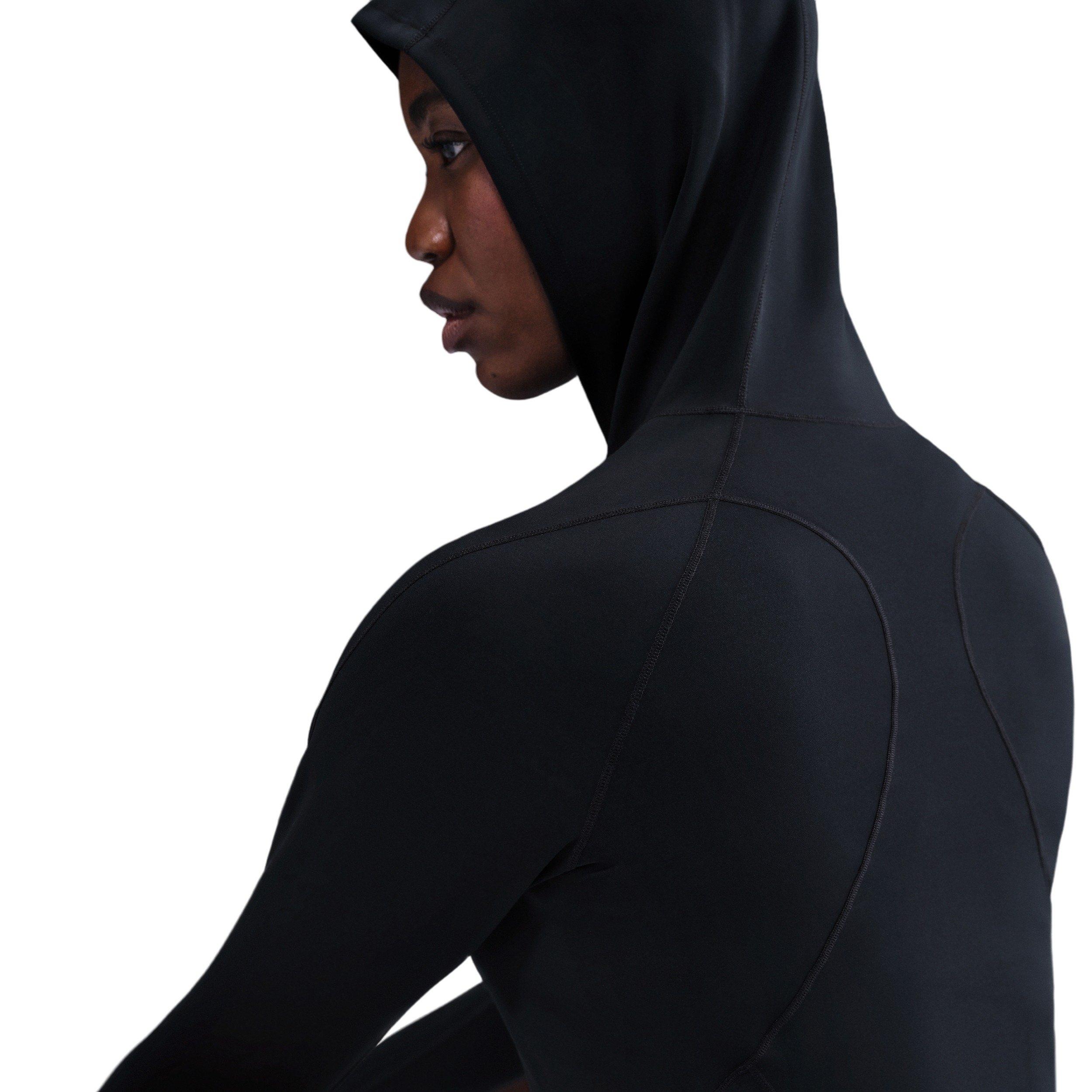Nike Women's Universa Dri-FIT Slim Hooded Long-Sleeve Top -Black - BLACK Thumbnail View 2