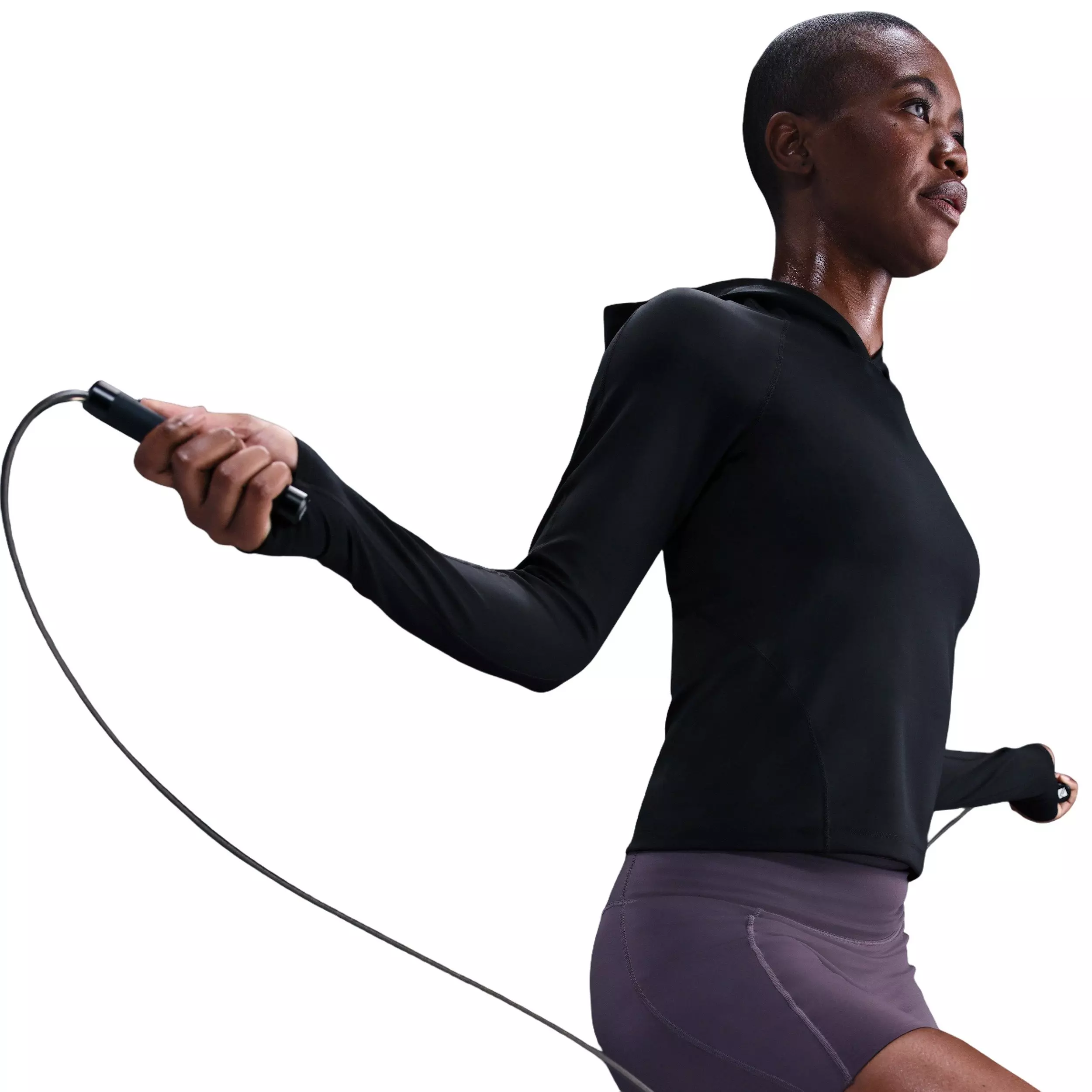 Nike Women's Universa Dri-FIT Slim Hooded Long-Sleeve Top - Black - BLACK