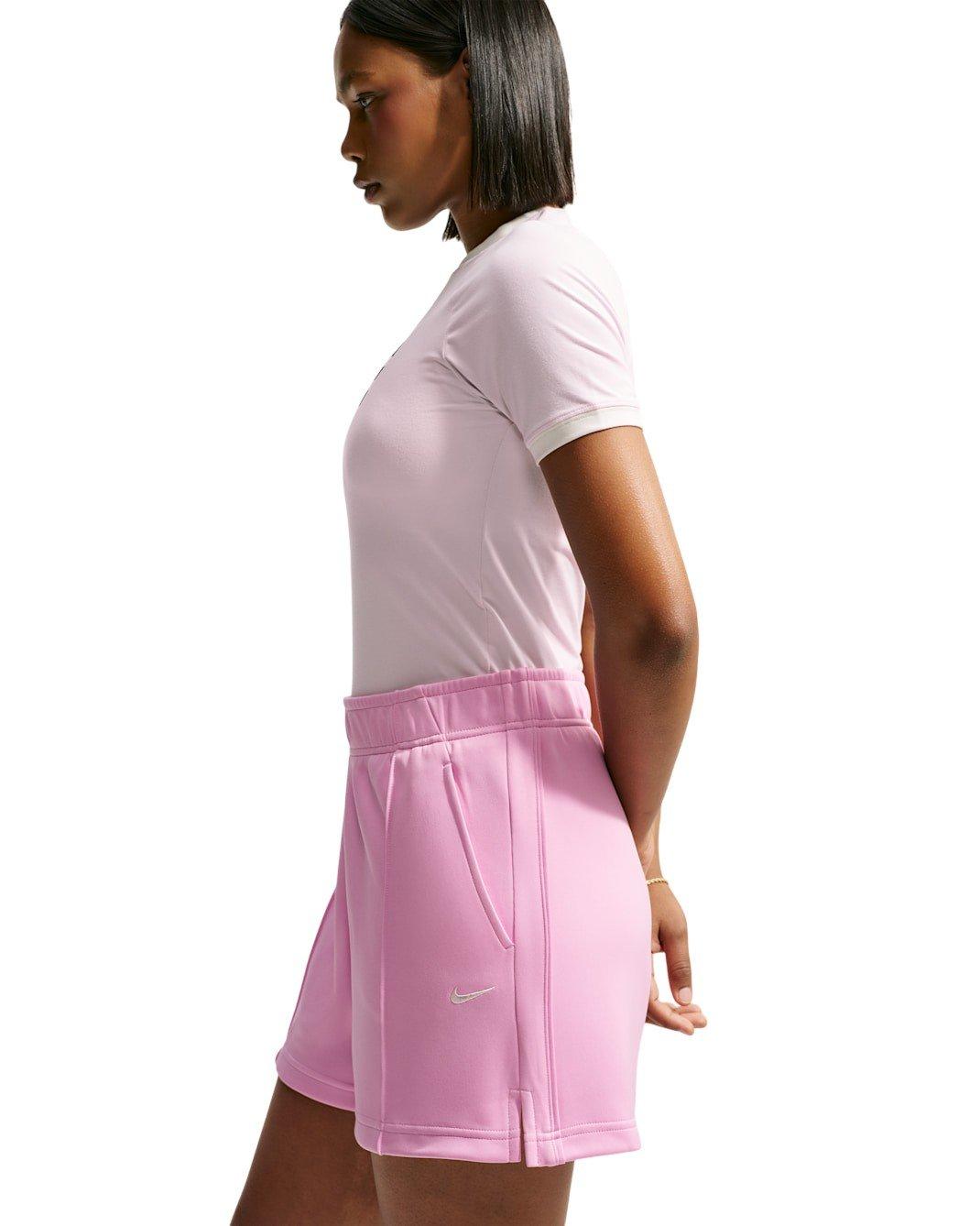 Nike Women's Sportswear Mid-Rise Poly-Knit Track Shorts - Pink - PINK
