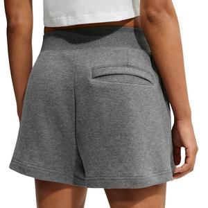 Nike Women's Studio Fleece Lightweight High-Waisted Loose Pleated Shorts - Grey - GREY