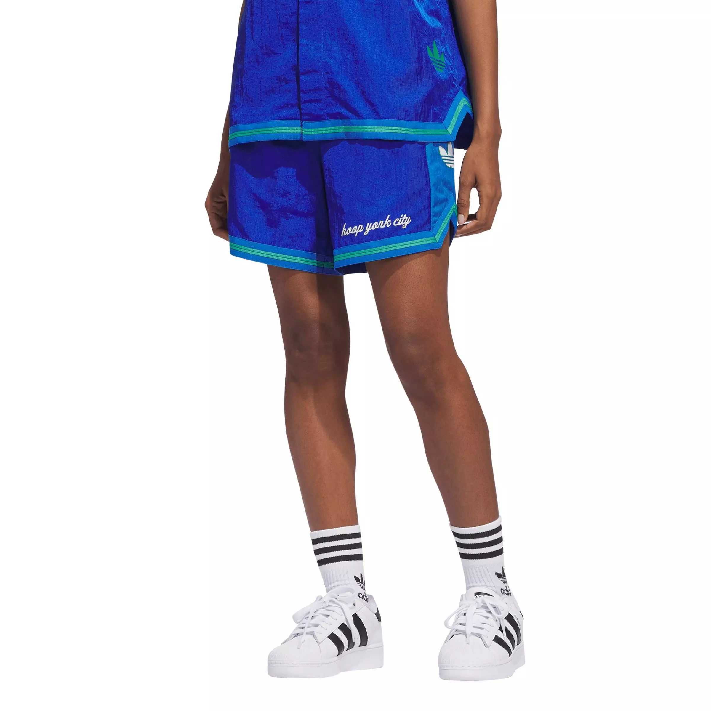 adidas Unisex Hoop York City Basketball Shorts - Blue - BLUE