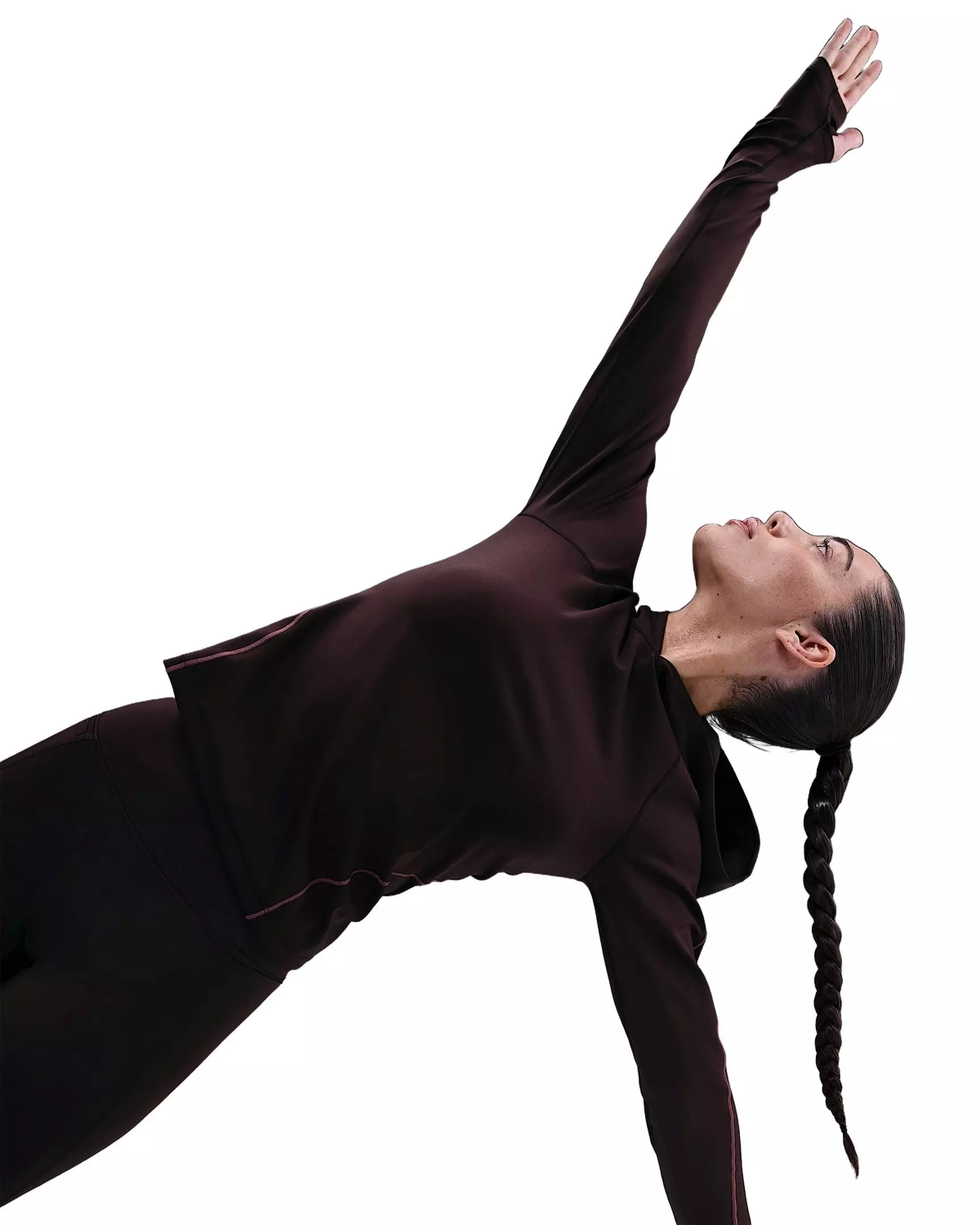 Nike Women's Universa Dri-FIT Slim Hooded Long-Sleeve Top -Burgundy - BURGUNDY