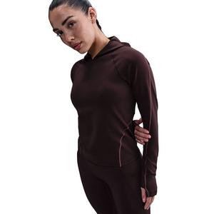 Nike Women's Universa Dri-FIT Slim Hooded Long-Sleeve Top -Burgundy