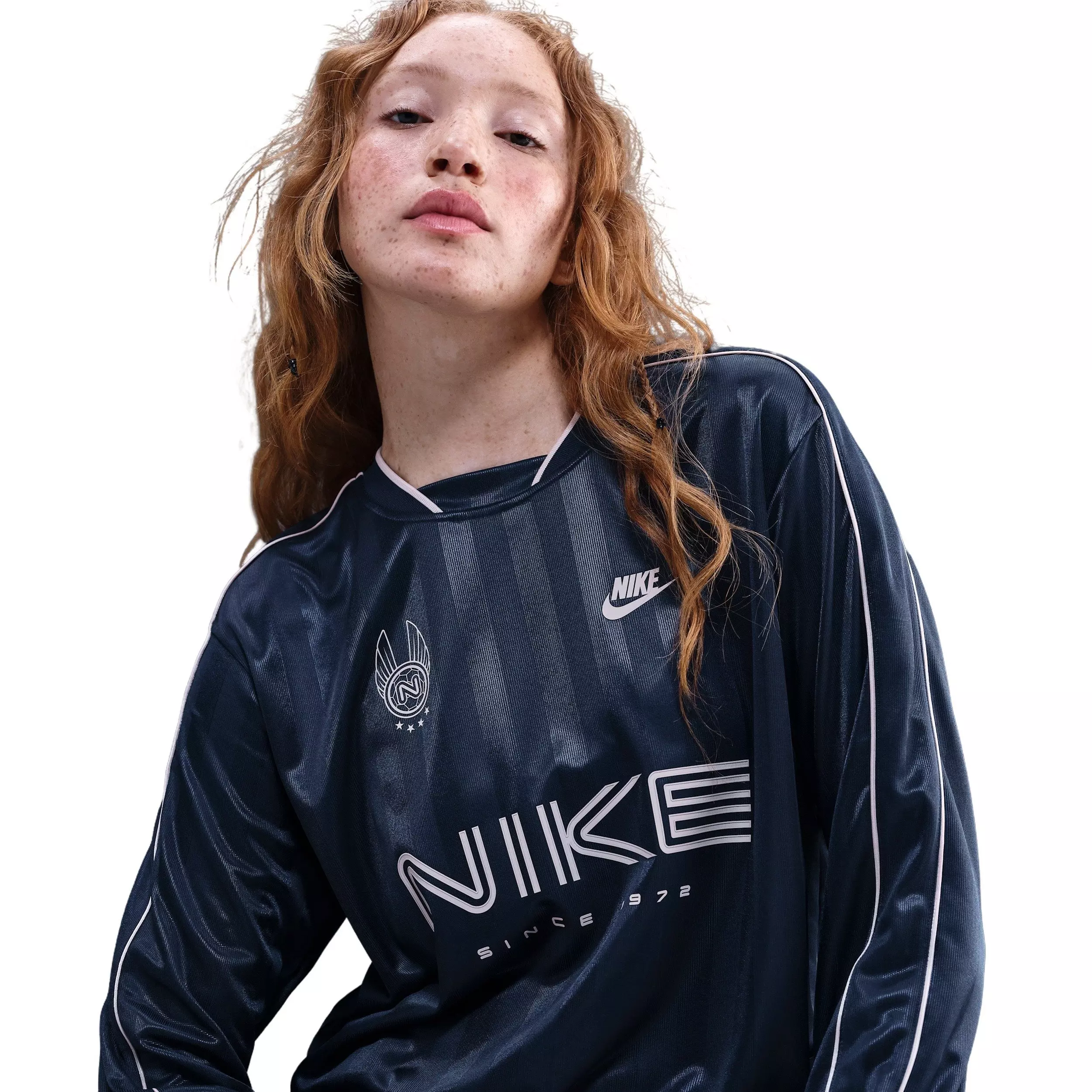 Nike Women's Sportswear Long-Sleeve Jersey Top -Navy - NAVY