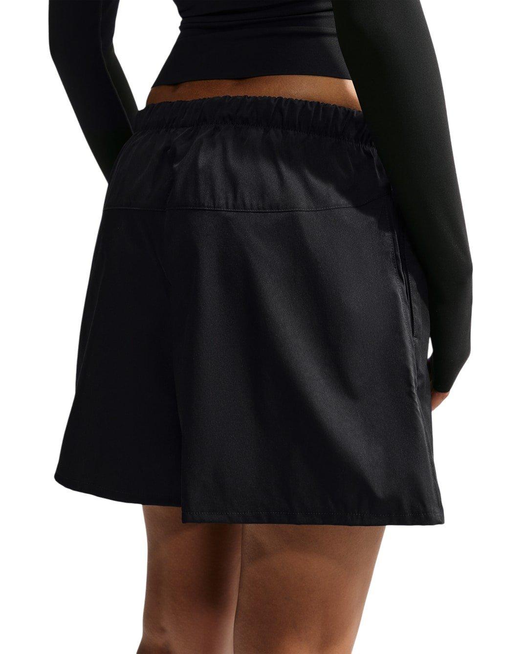 Nike Women's Sportswear Loose Mid-Rise Shorts - Black/White - BLACK/WHITE Thumbnail View 2