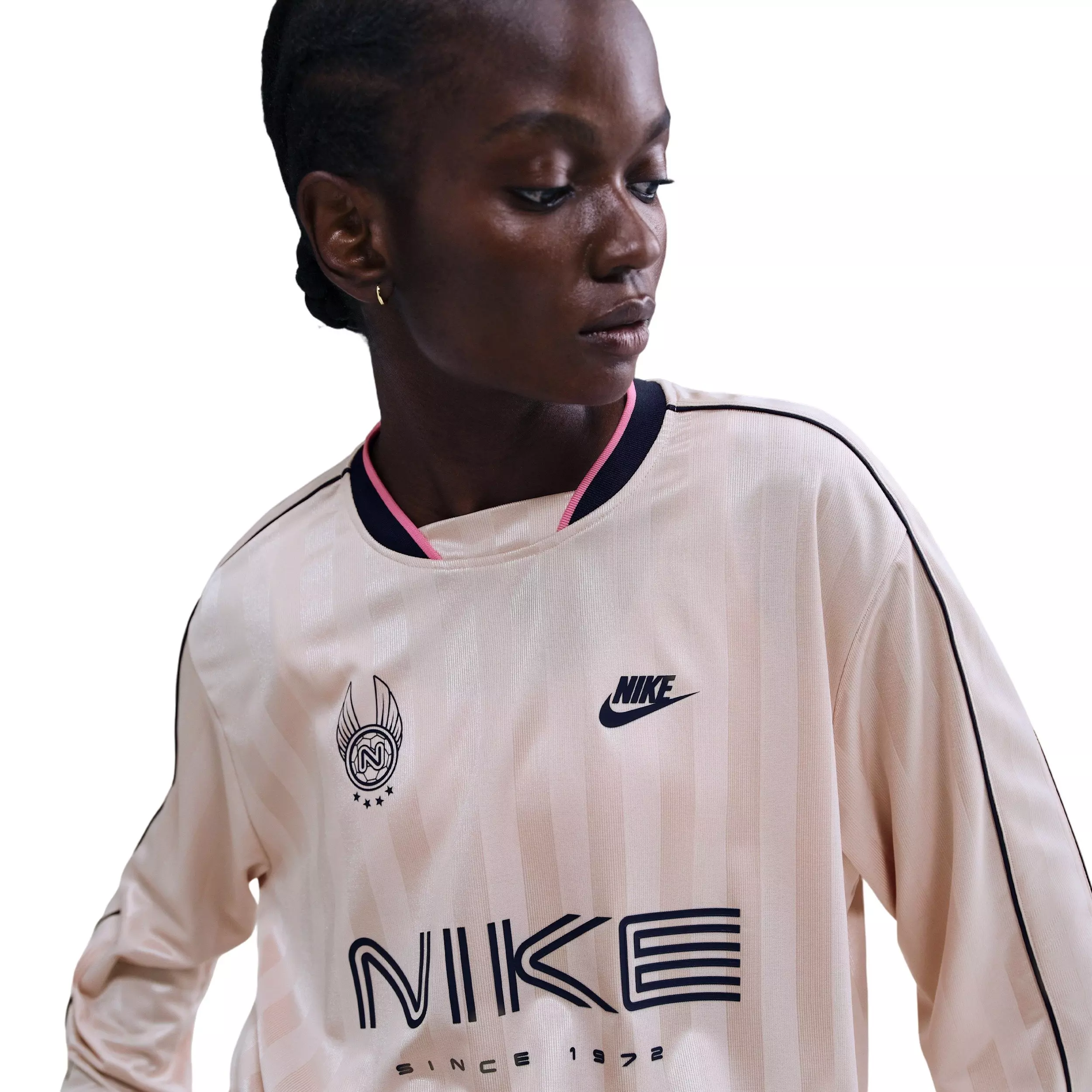 Nike Women's Sportswear Long-Sleeve Jersey Top -Lt Pink - LT PINK