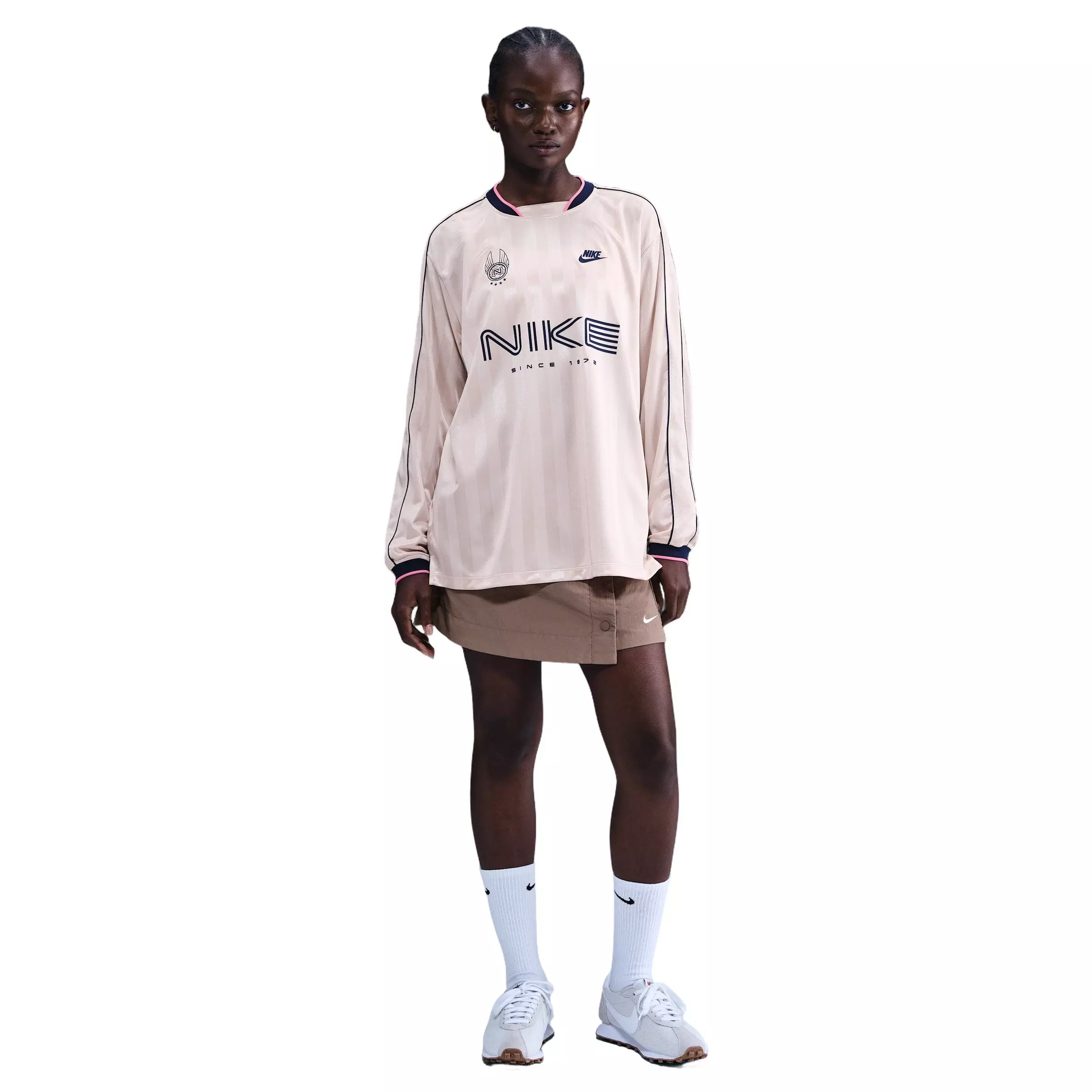 Nike Women's Sportswear Long-Sleeve Jersey Top -Lt Pink - LT PINK