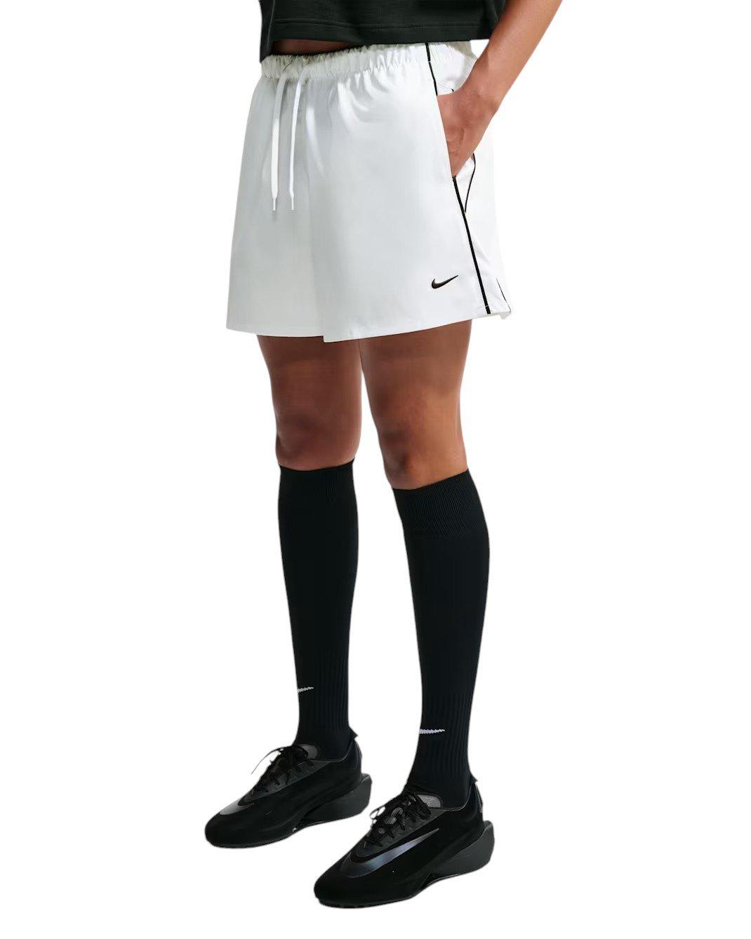 Nike Women's Sportswear Loose Mid-Rise Shorts - White/Black - WHITE/BLACK