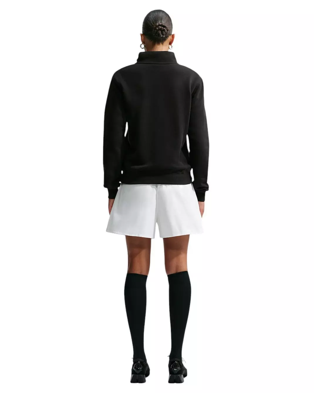 Nike Women's Sportswear Loose Mid-Rise Shorts - White/Black - WHITE/BLACK