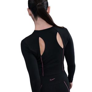 Nike Women's One Dri-FIT Long-Sleeve Top -Black