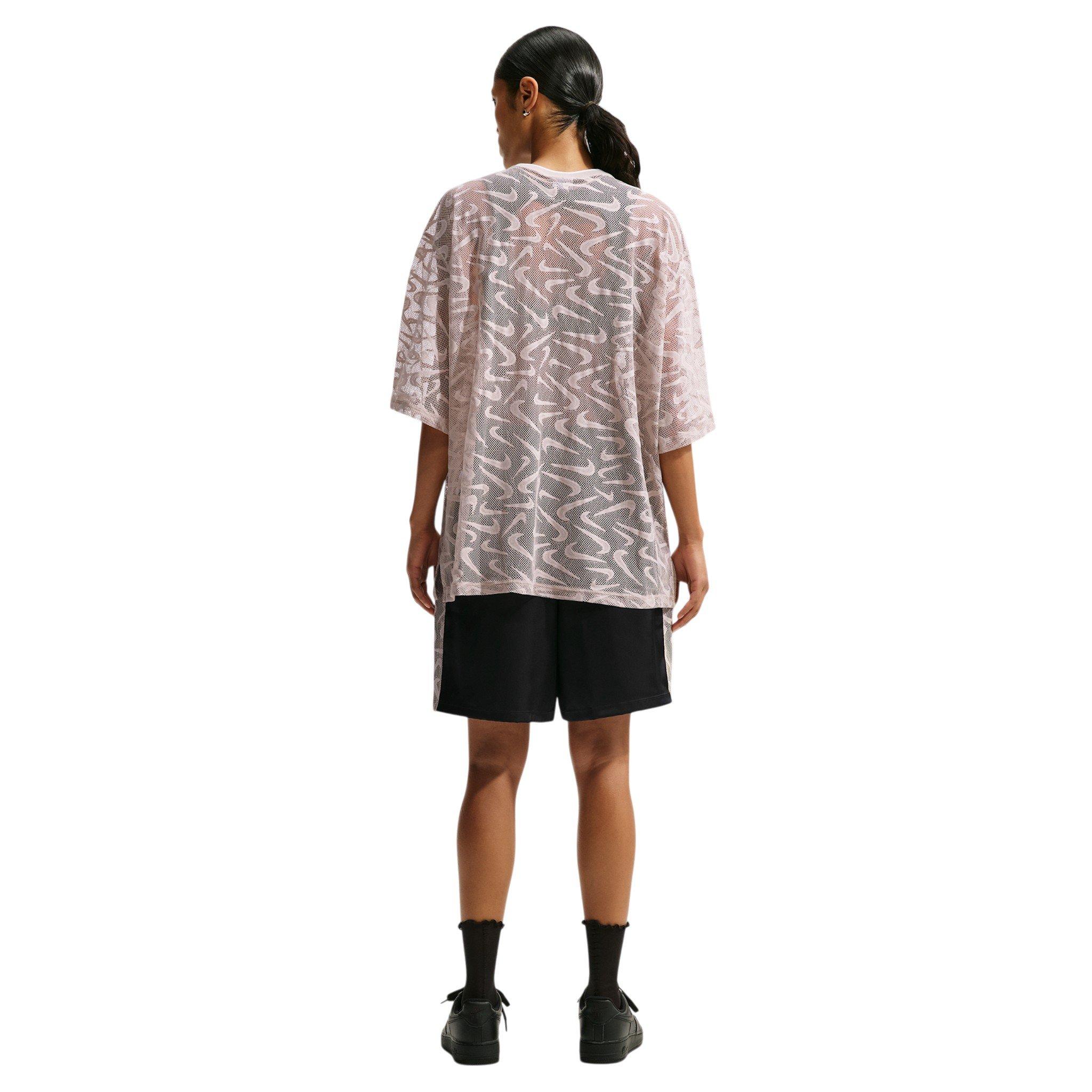 Nike Women's Sportswear Chill Lace Loose Mid-Rise Shorts - Black/Off-White - BLACK/OFF-WHITE