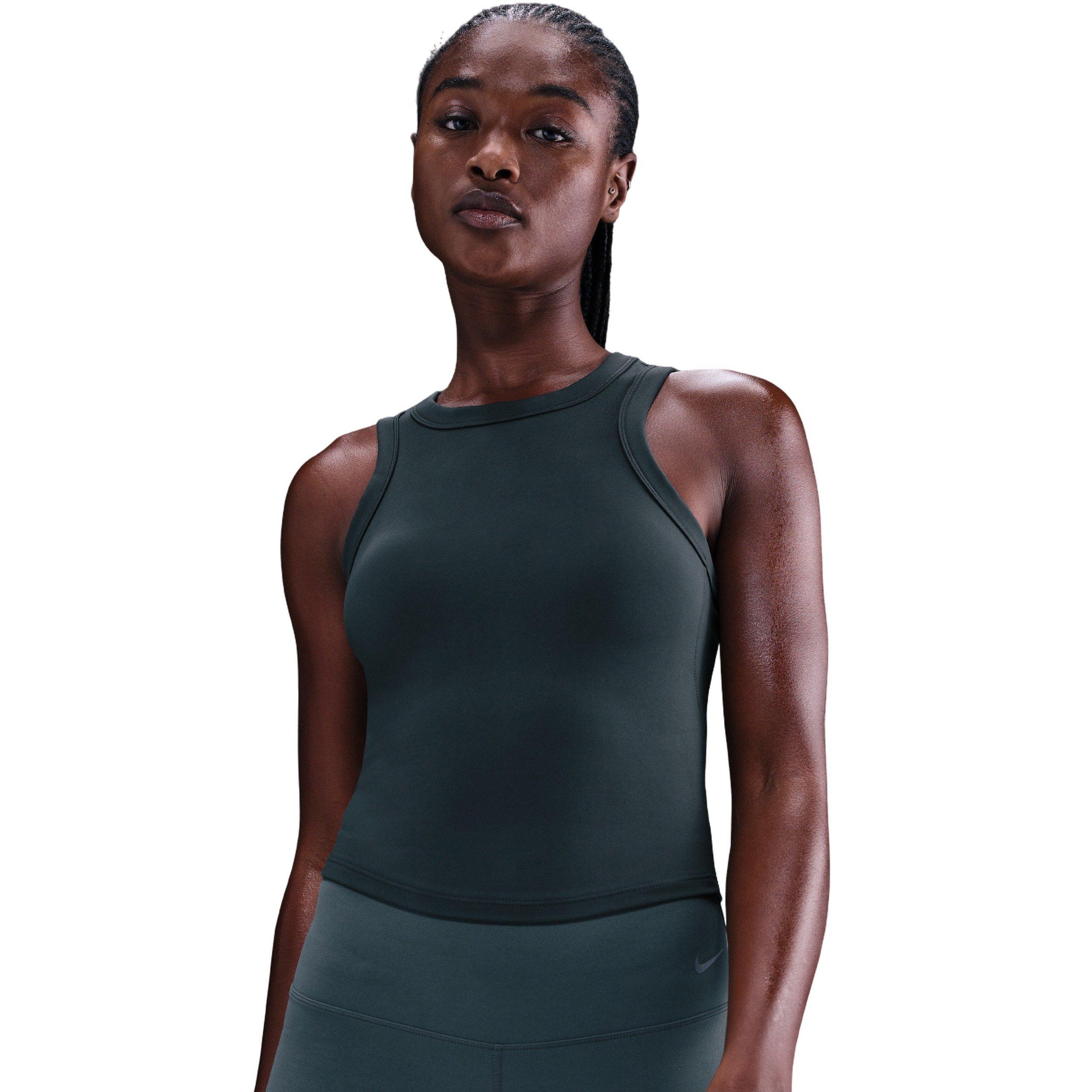Nike One Women's Fitted Dri-FIT Cropped Tank Top -Seaweed Green - SEAWEED GREEN Thumbnail View 1