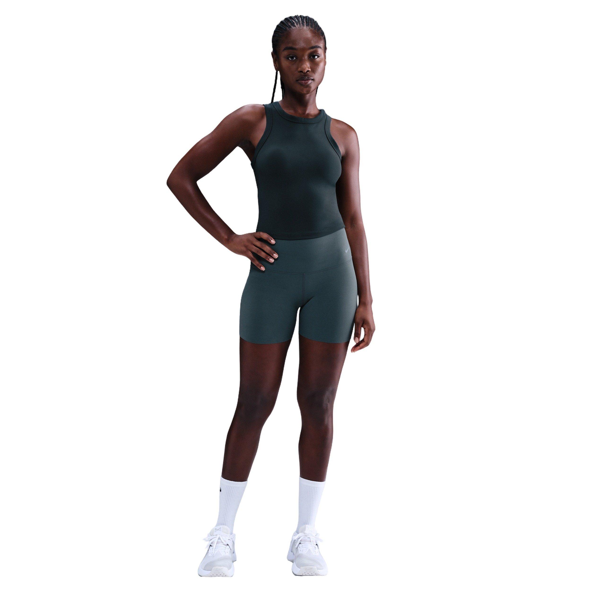 Nike One Women's Fitted Dri-FIT Cropped Tank Top -Seaweed Green - SEAWEED GREEN Thumbnail View 4
