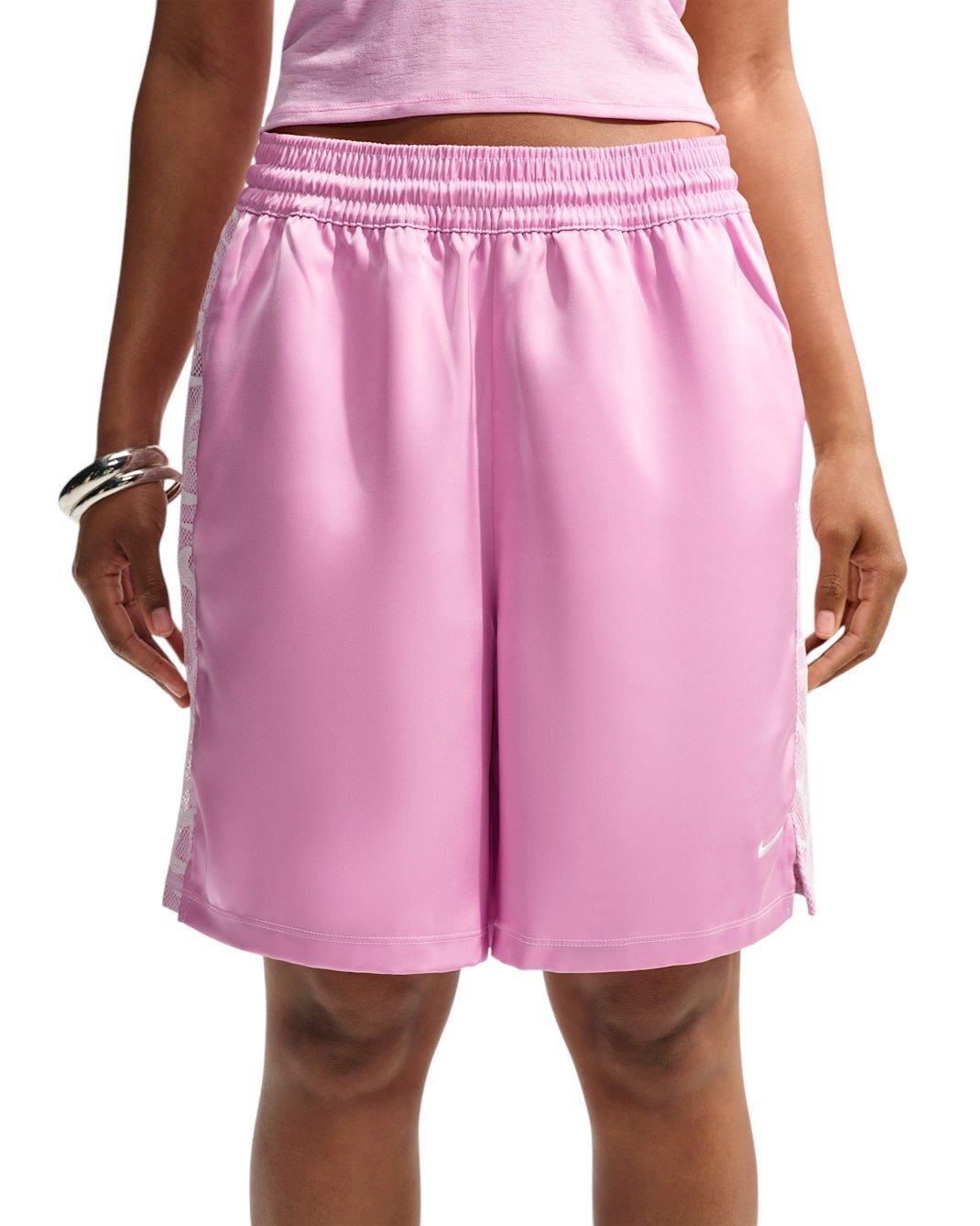 Nike Women's Sportswear Chill Lace Loose Mid-Rise Shorts - Pink/Bleached Lilac - PINK/BLEACHED LILAC