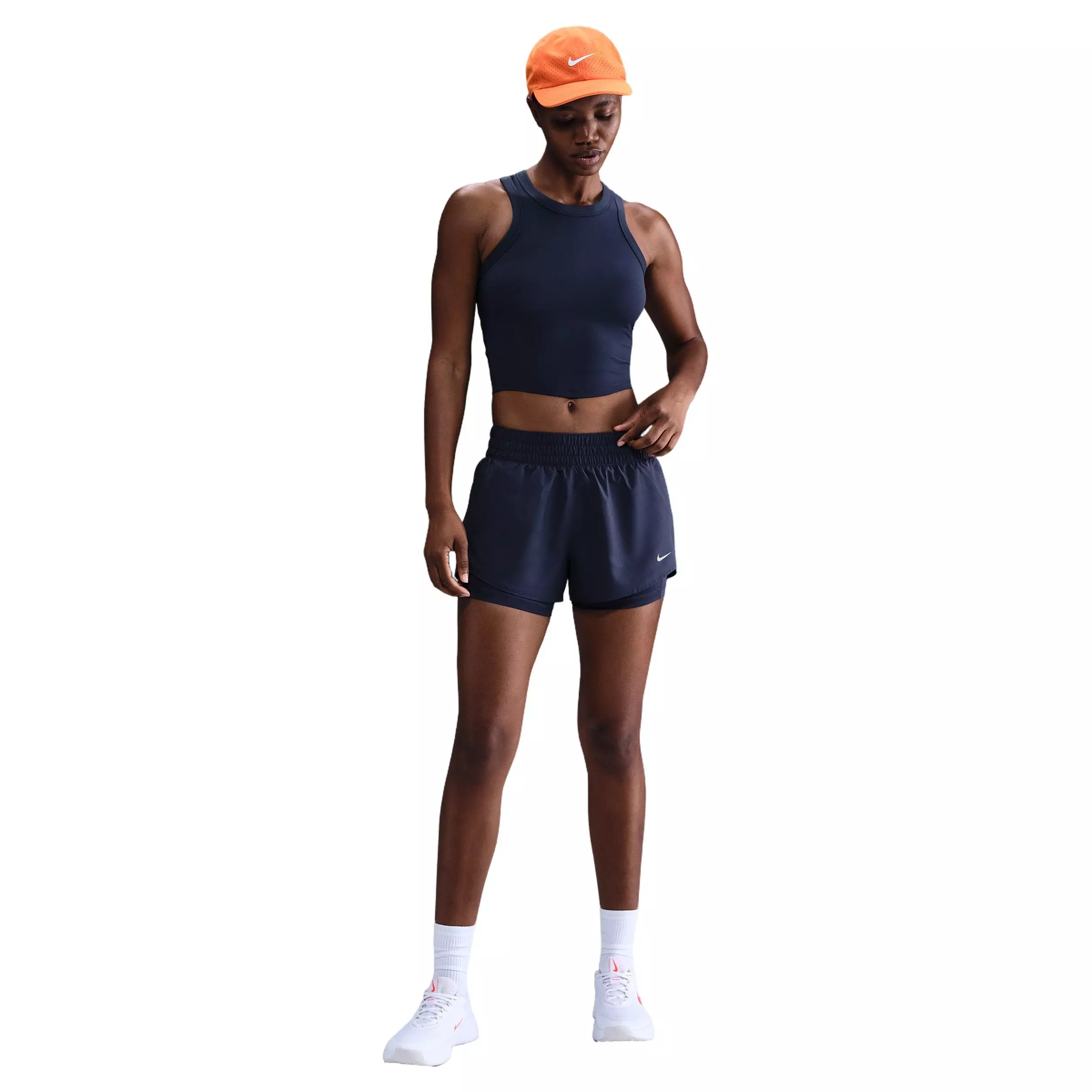 Nike One Women's Fitted Dri-FIT Cropped Tank Top - Navy - NAVY