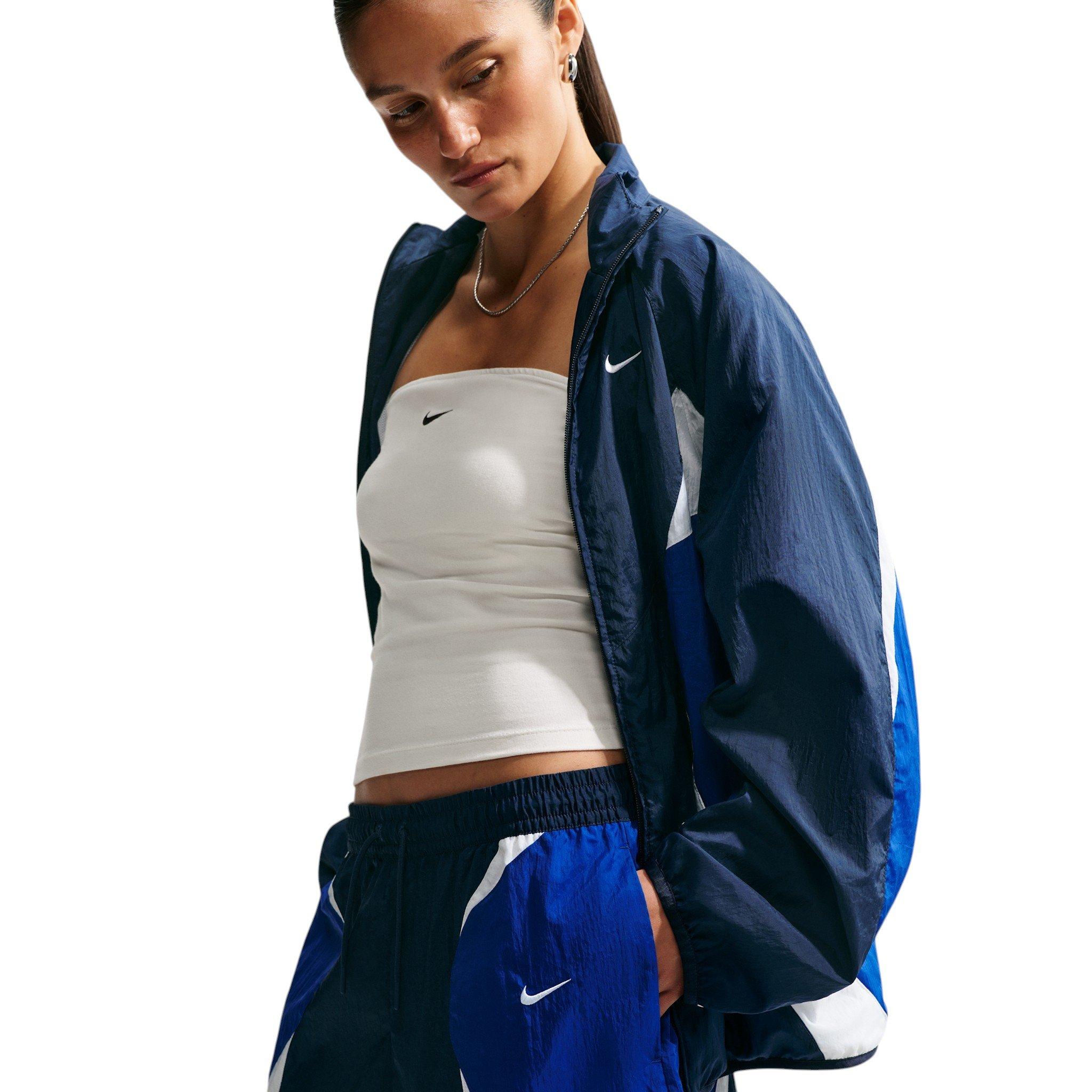 Nike Women's Sportswear Loose Mid-Rise Track Shorts - Navy/White - NAVY/WHITE