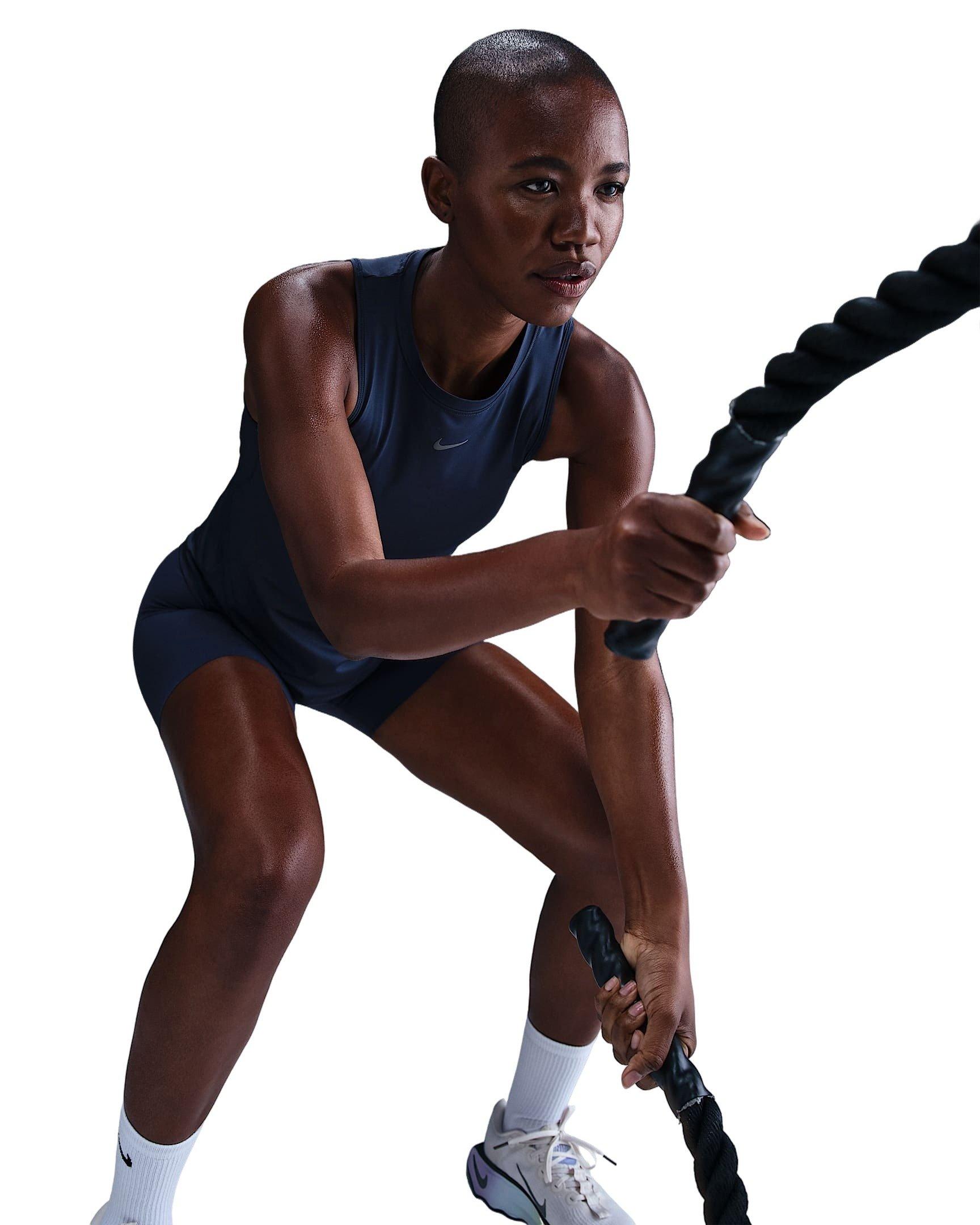 Nike One Women's Classic Dri-FIT Tank Top -Navy - NAVY Thumbnail View 3