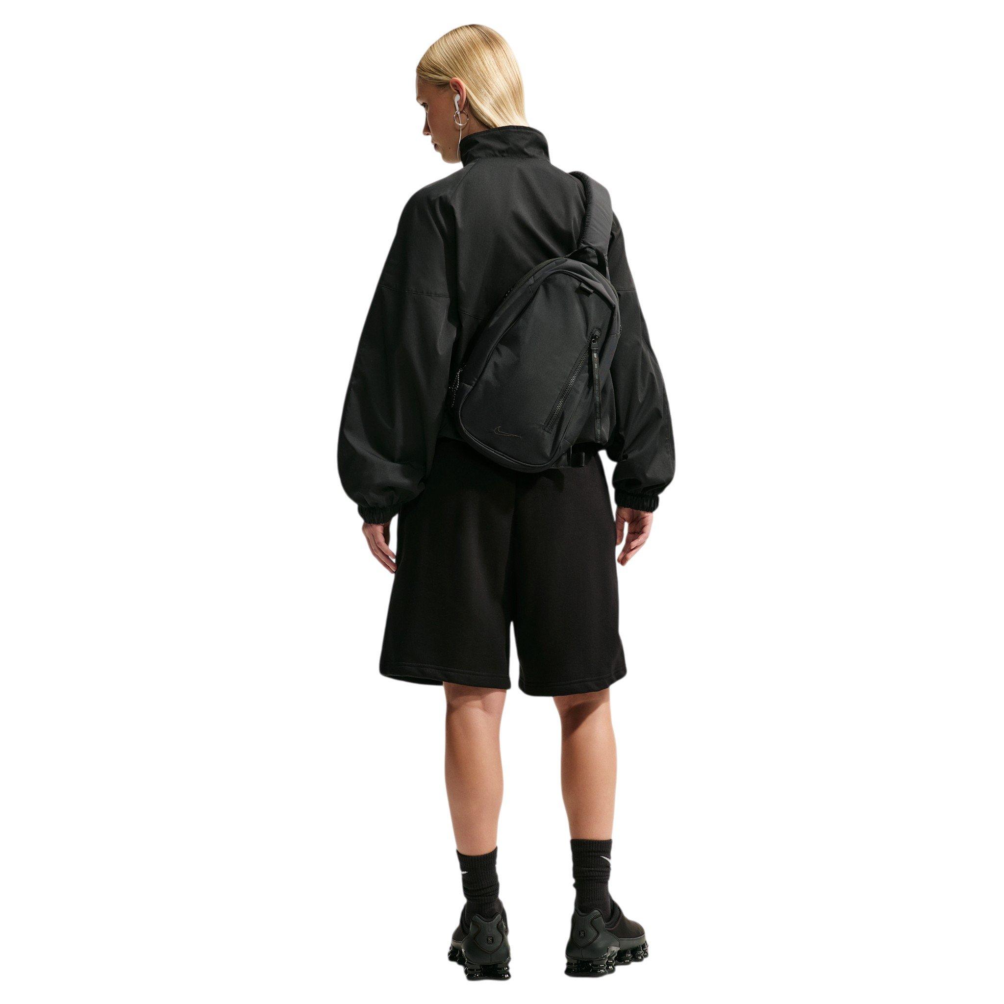 Nike Women's Studio Fleece Medium Weight Oversized High-Rise Shorts - Black/Off-White - BLACK/OFF-WHITE